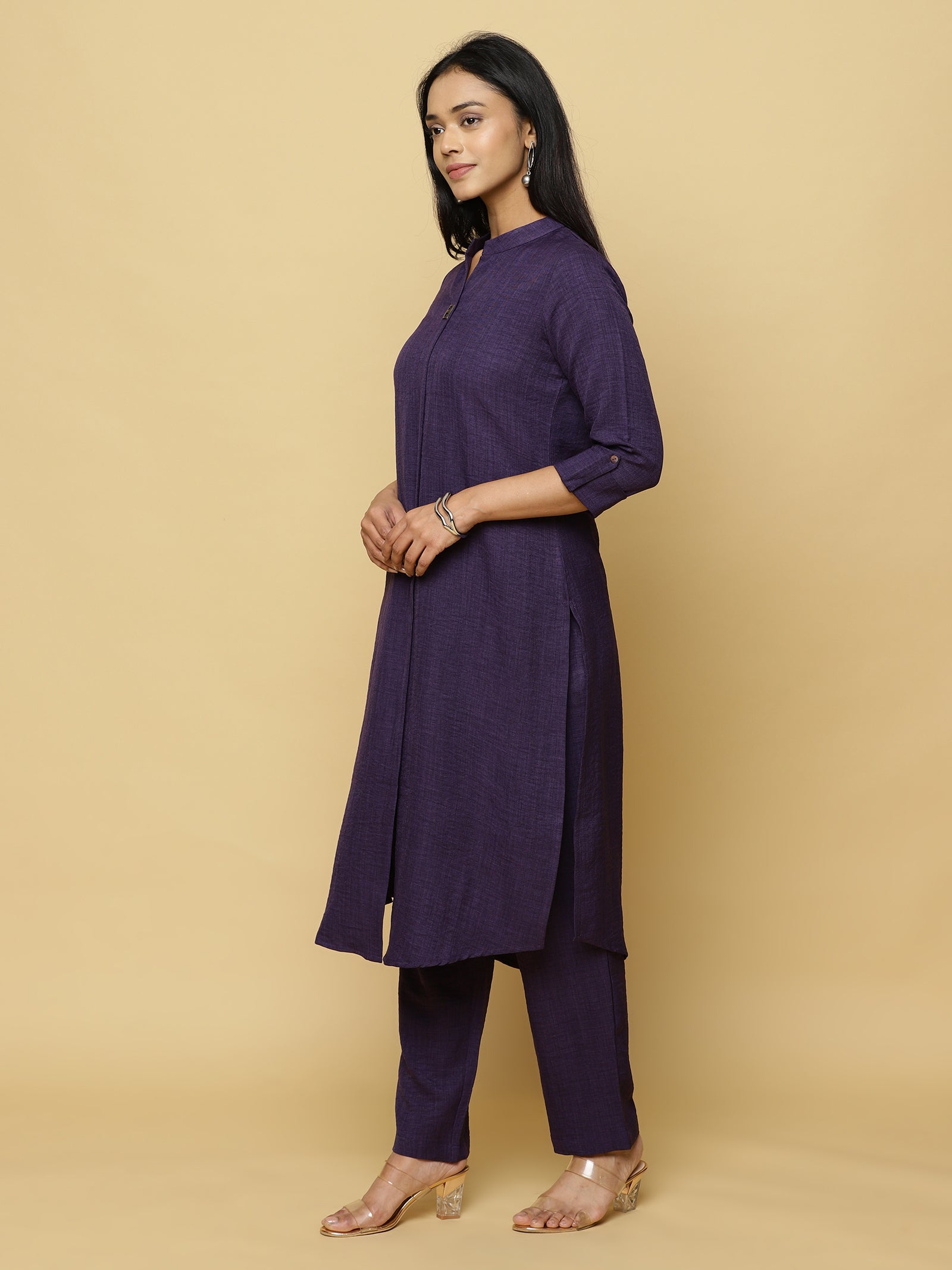 Deep Purple Mandarin Co-ord Set