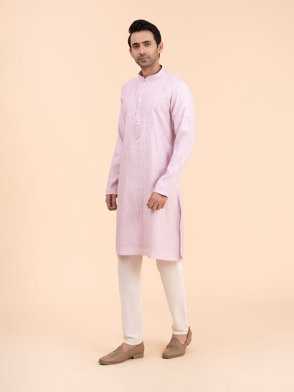 Lavender Texture Kurta Set