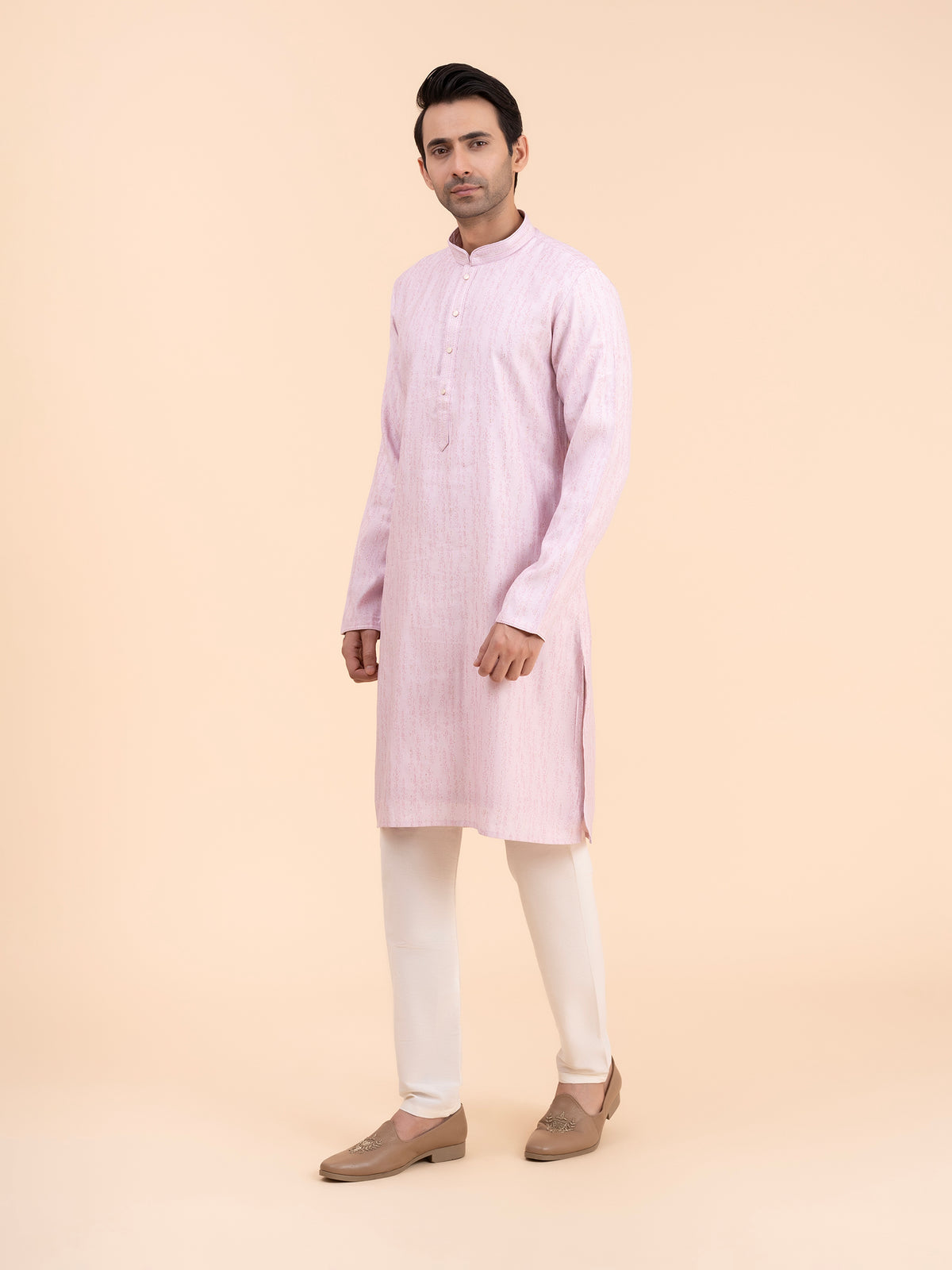 Lavender Texture Kurta Set