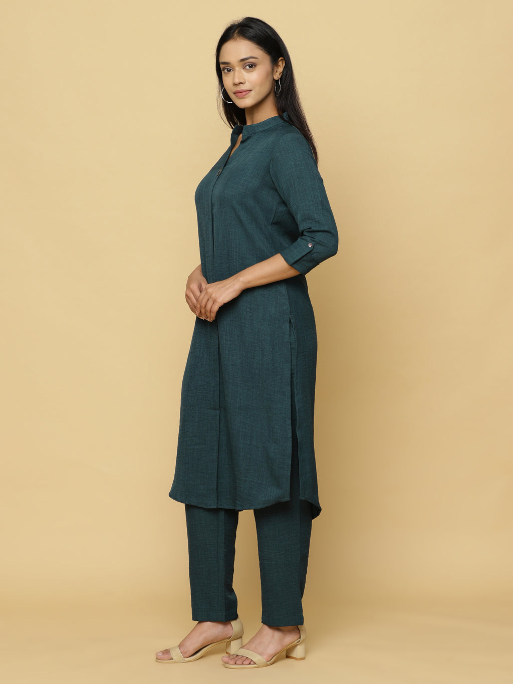 Deep Teal Mandarin Co-ord Set