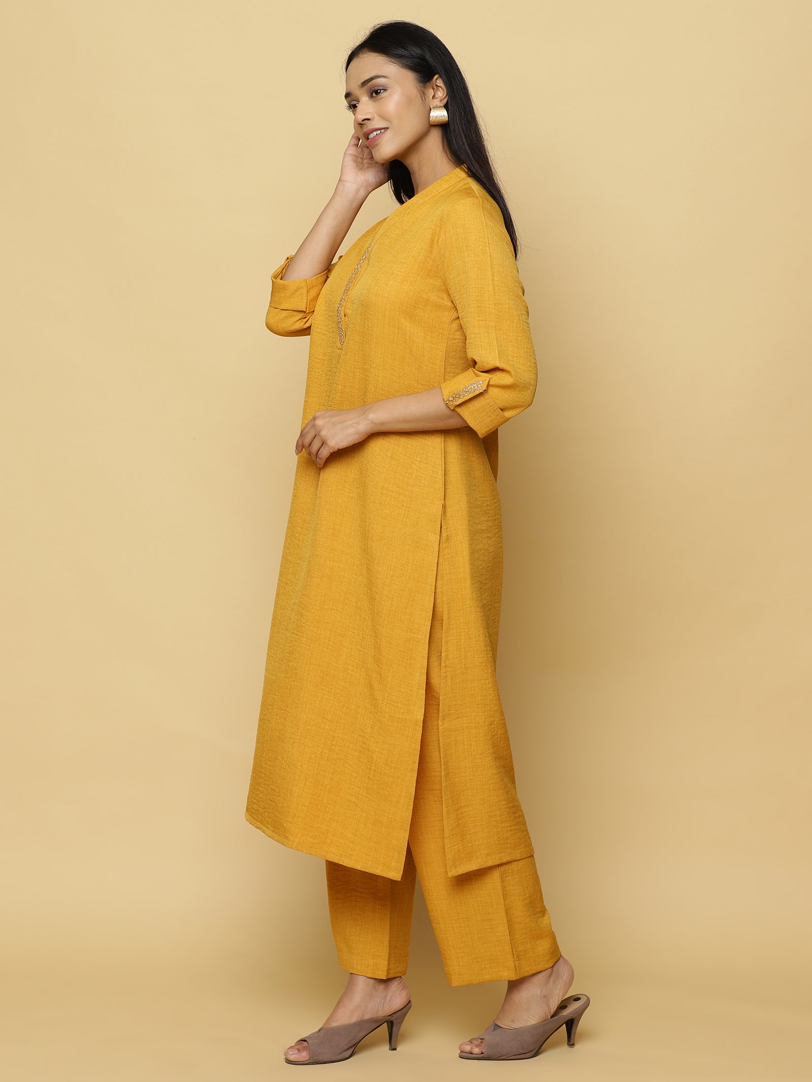 Mustard Textured Co-ord Set