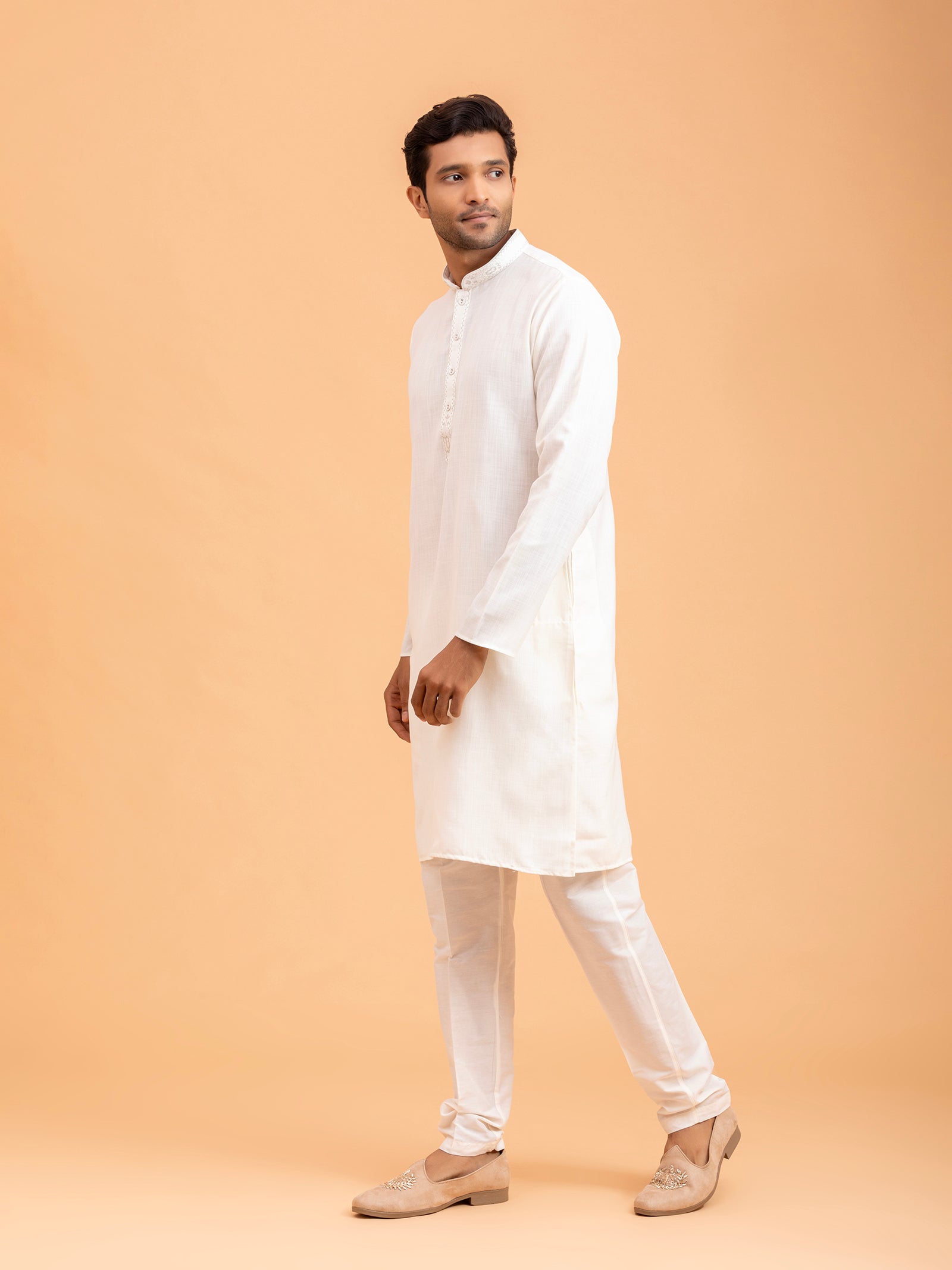 Ivory Minimalist Solid Kurta Set
