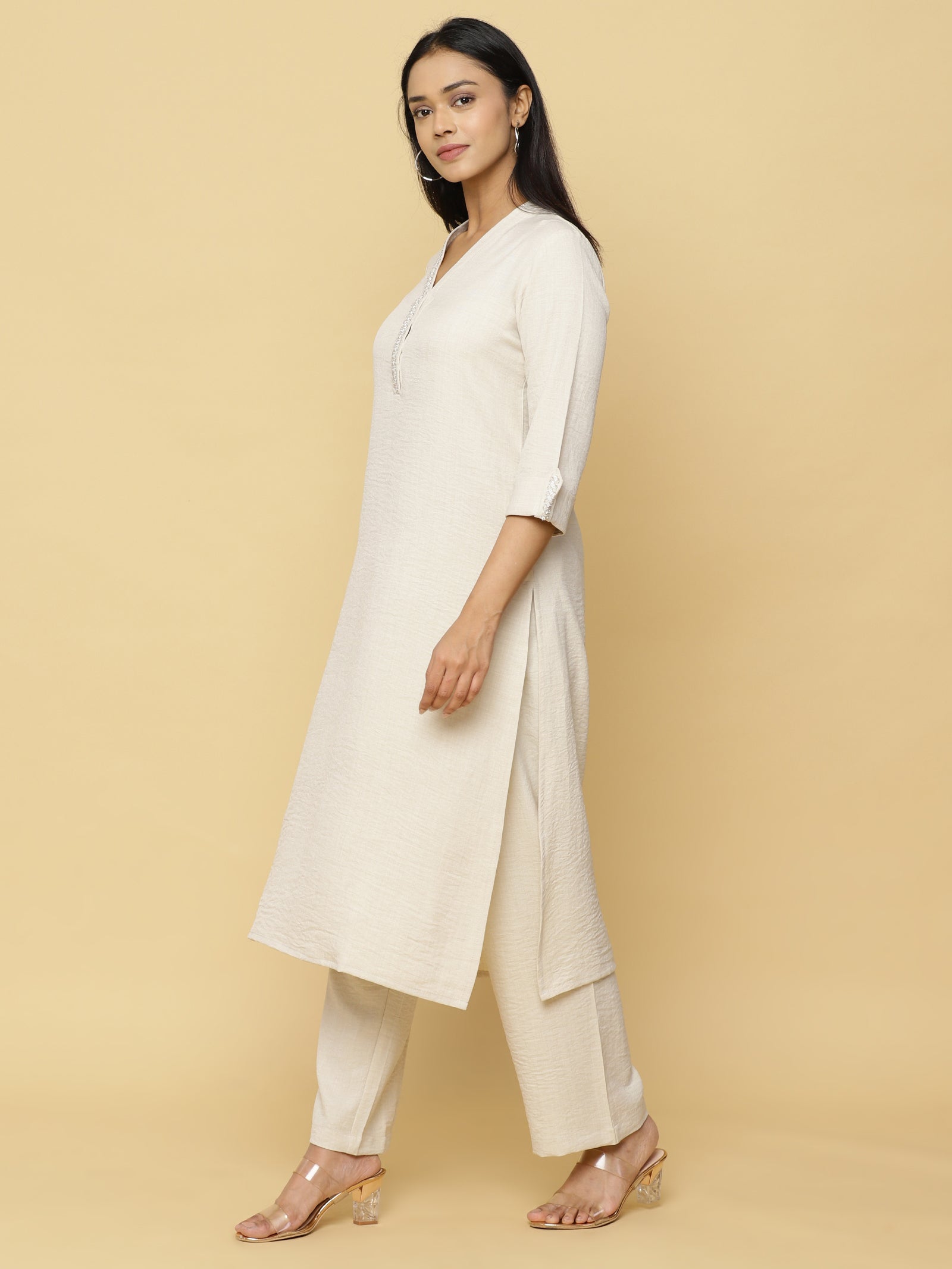 Ivory Textured Co-ord Set