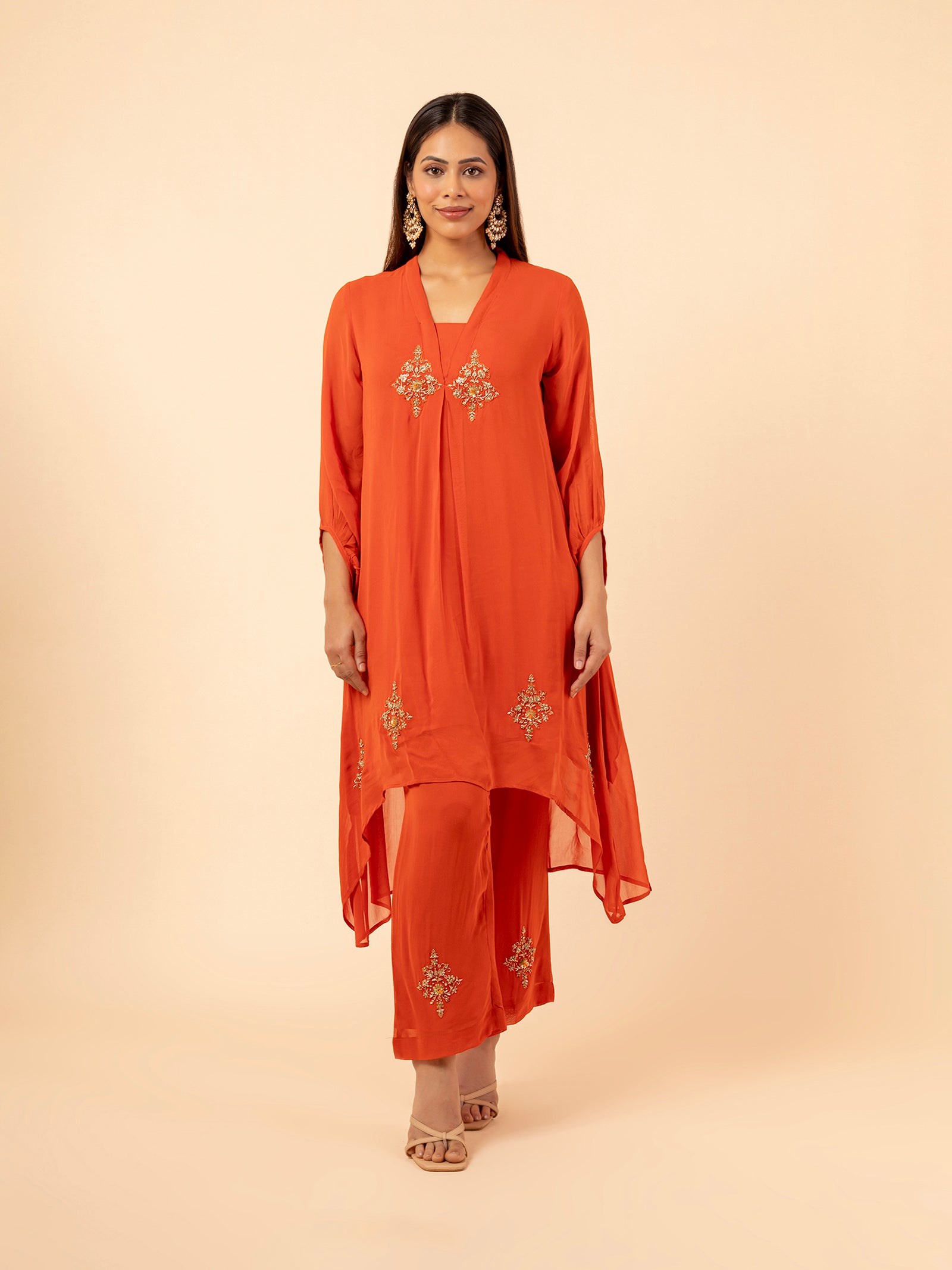 The Amber Radiance High-Low Co-ord Set