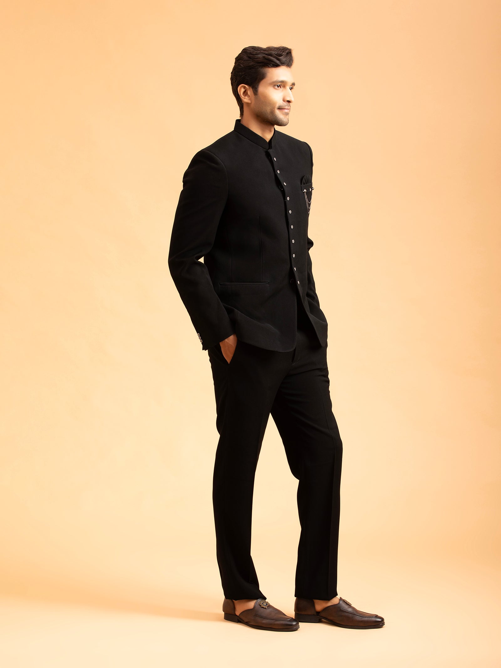 Obsidian Black Tailored Jodhpuri Set