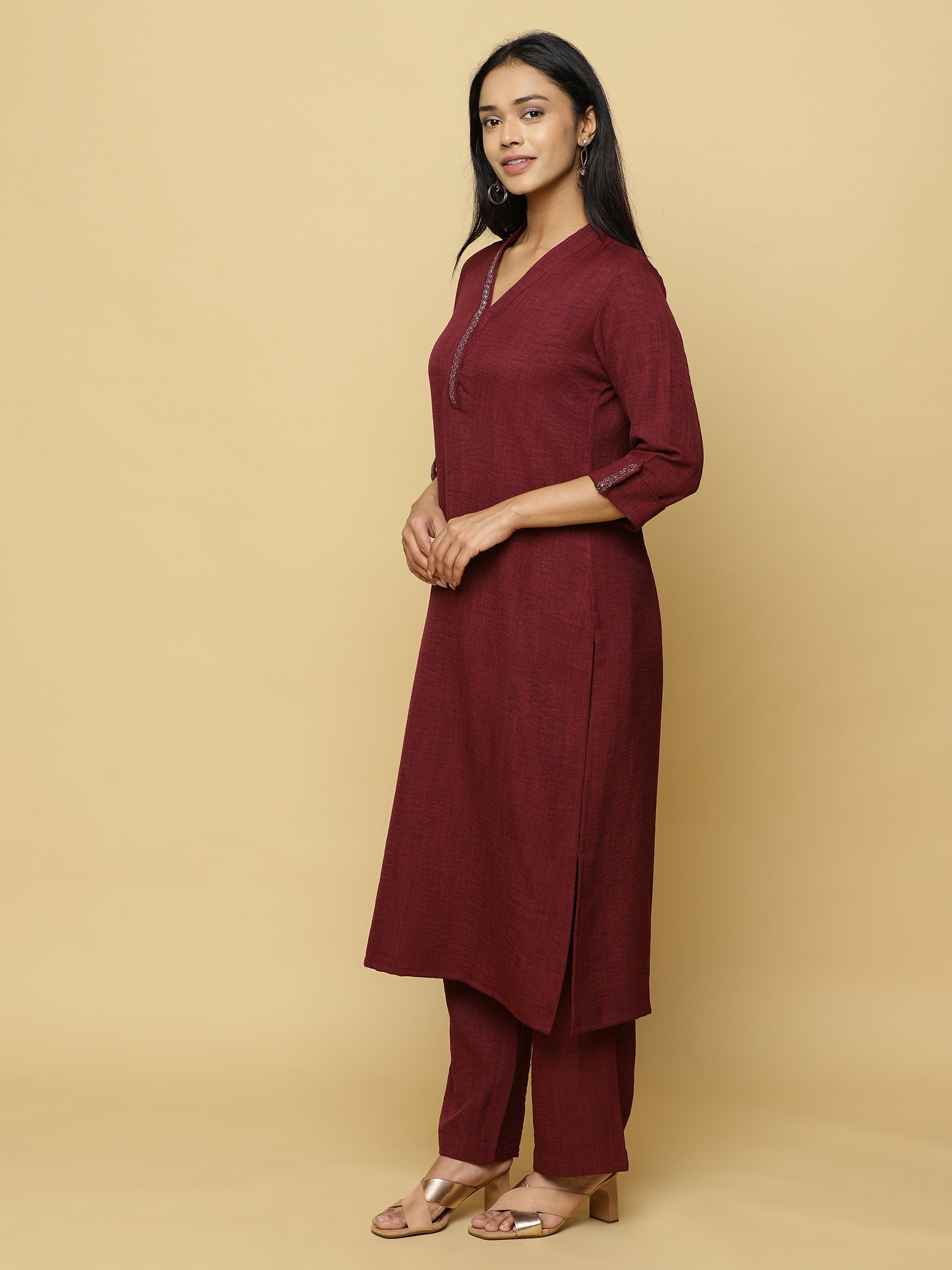 Merlot Textured Co-ord Set