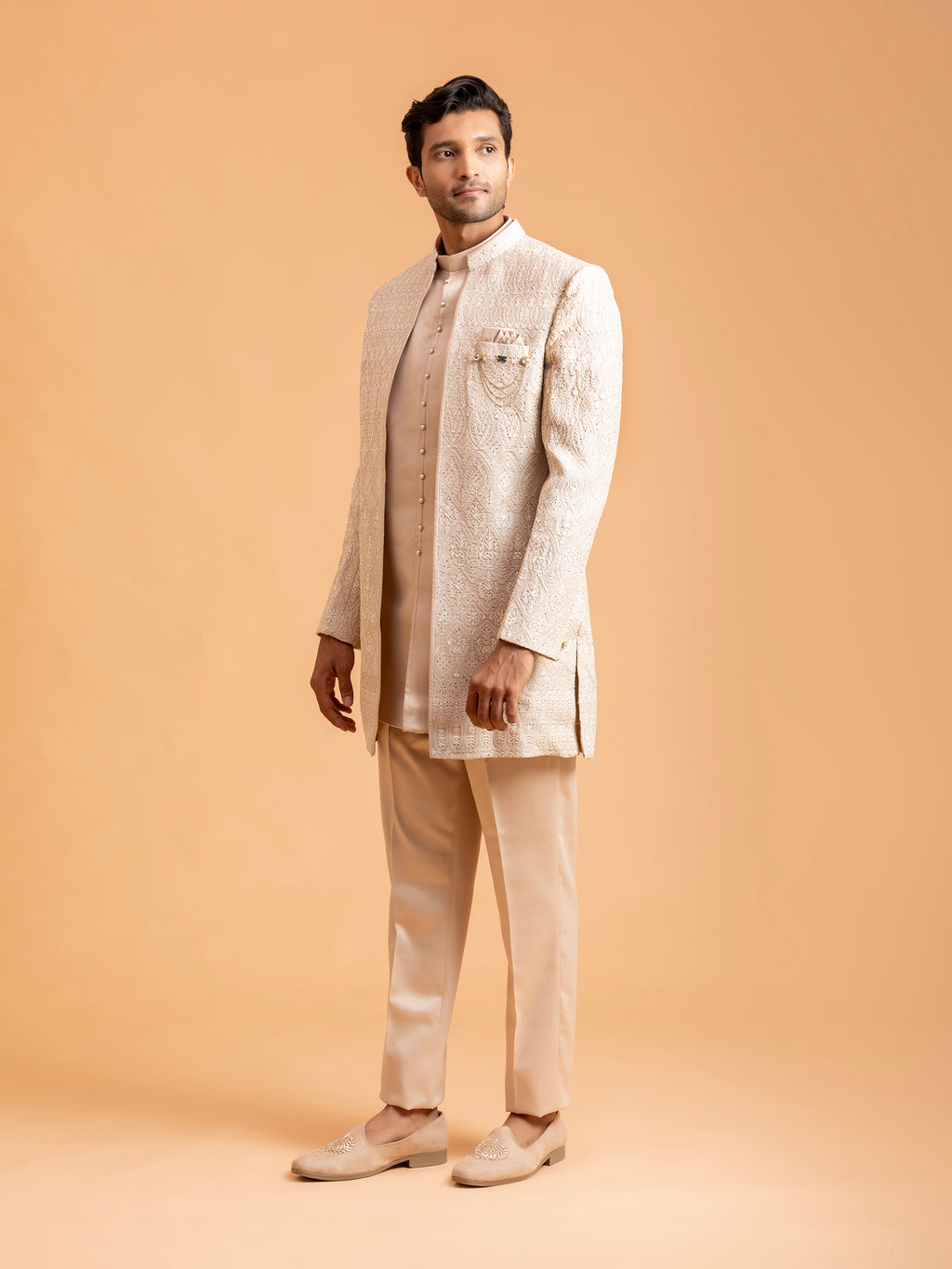 Ivory Serenity Embellished Indo-Western Set