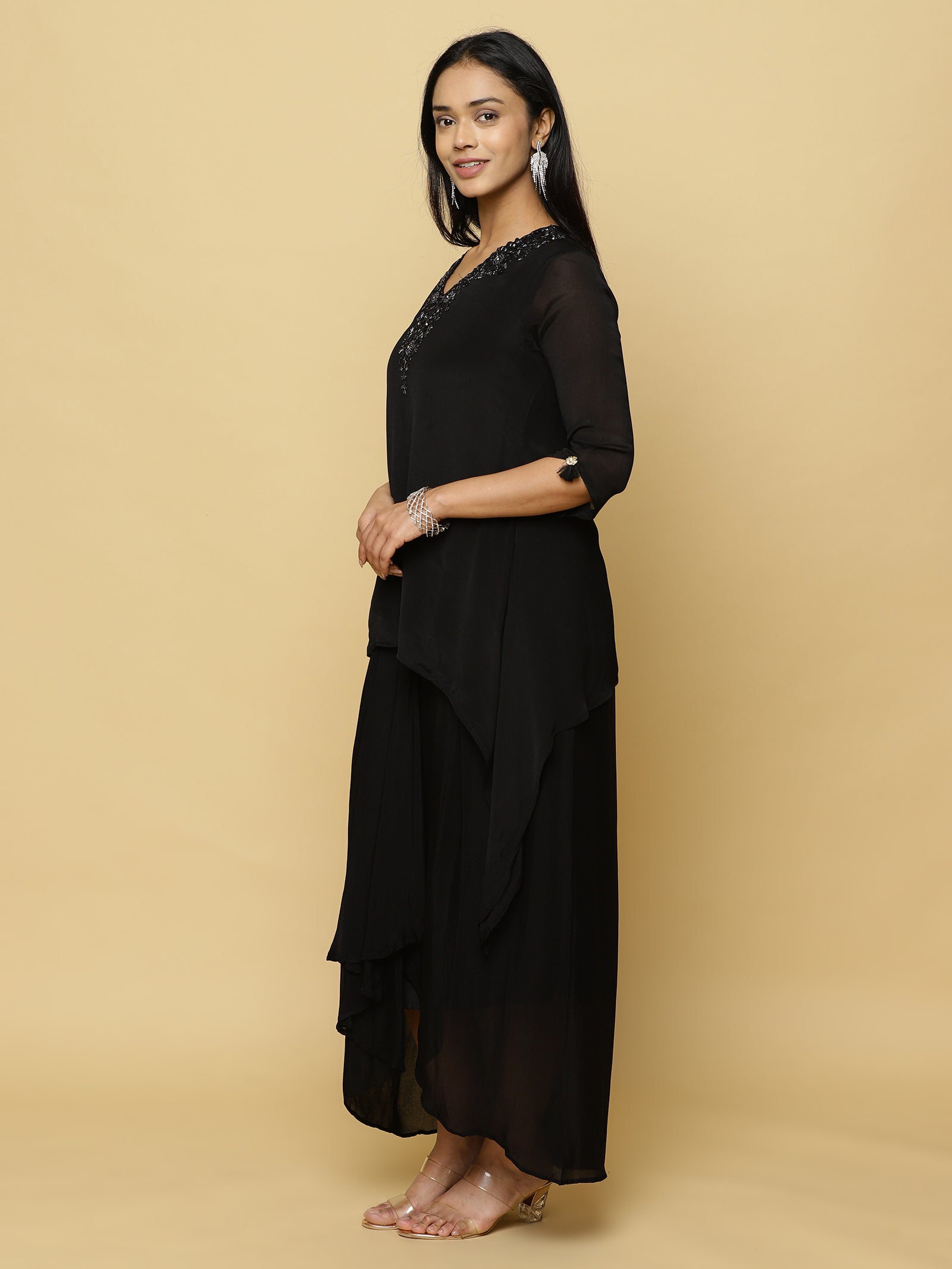 Black Layered Co-ord Set