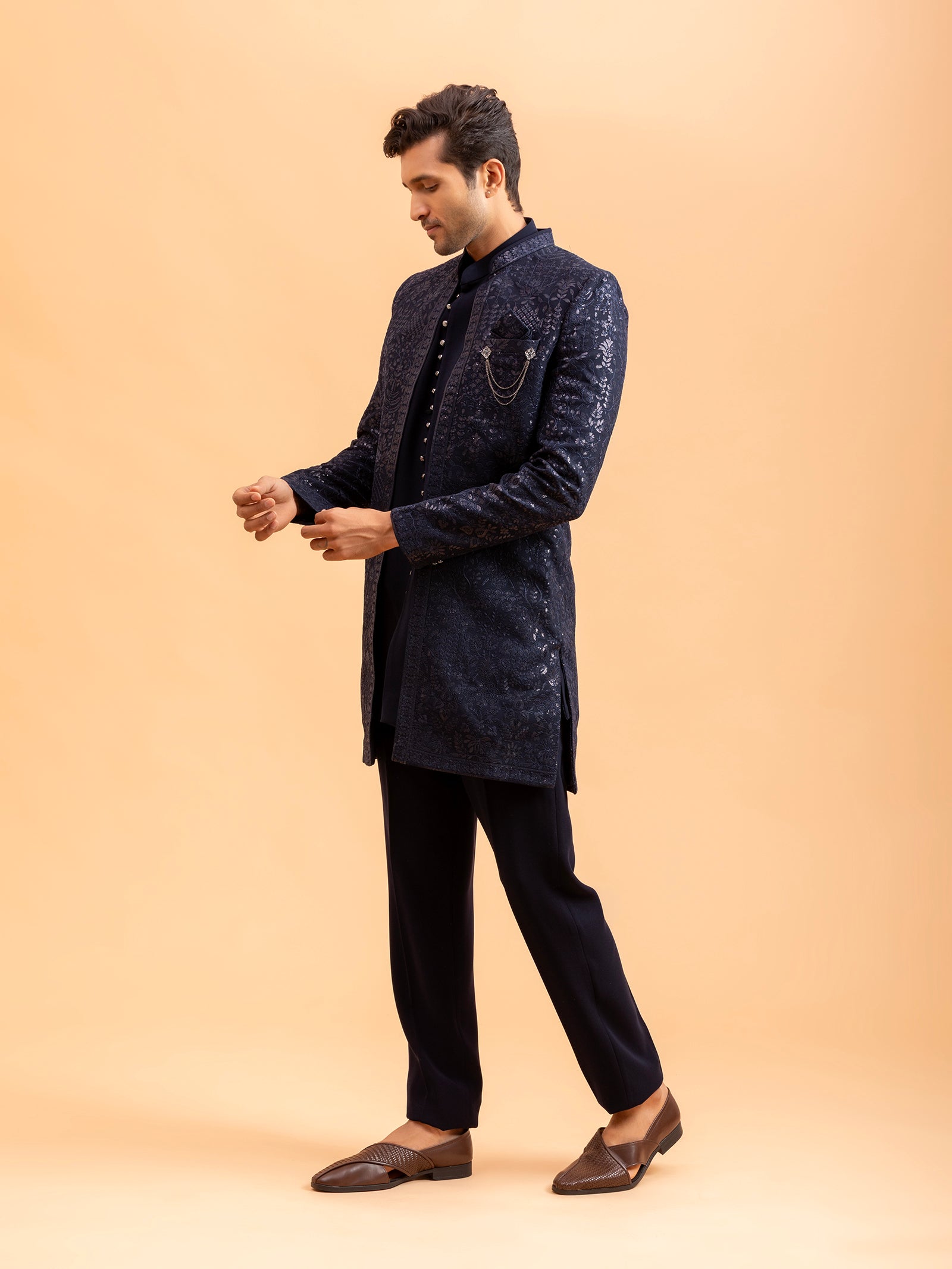 Midnight Sequin Radiance Indo-Western Set