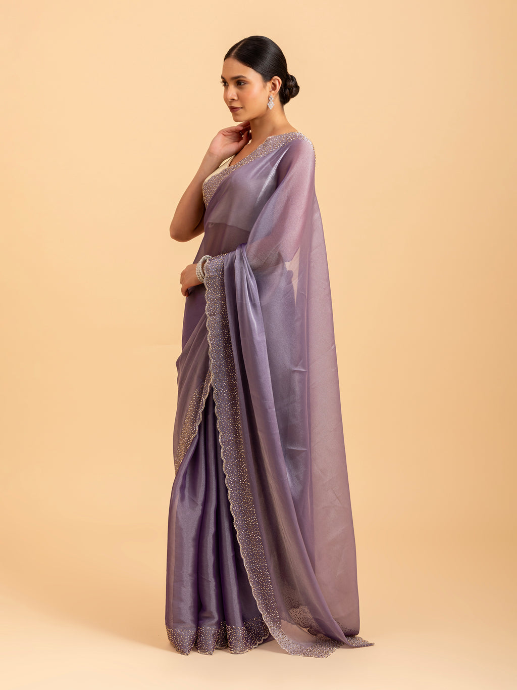 Celestial Lilac Shimmer Saree