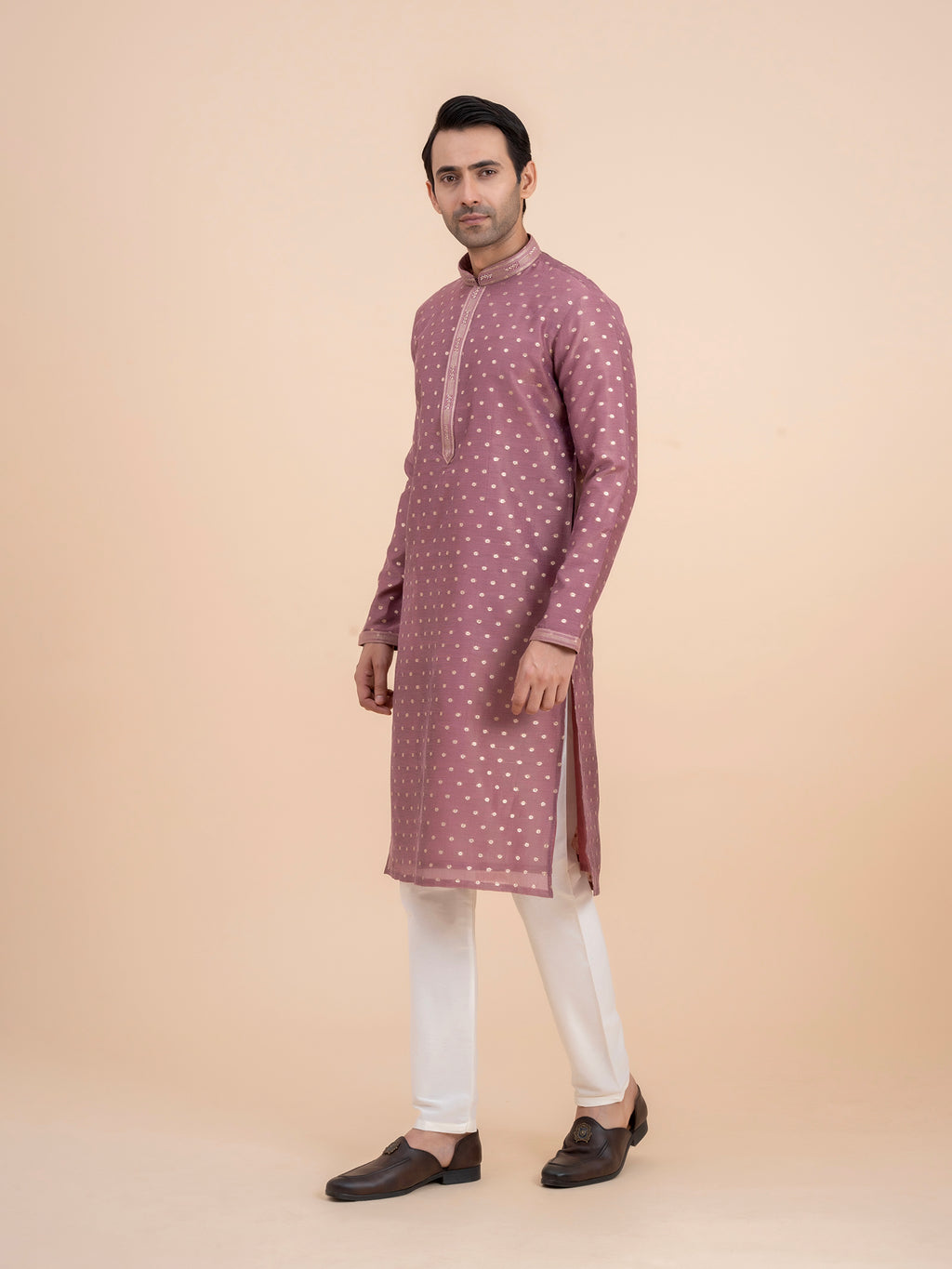 Metallic Rose Woven Kurta Set