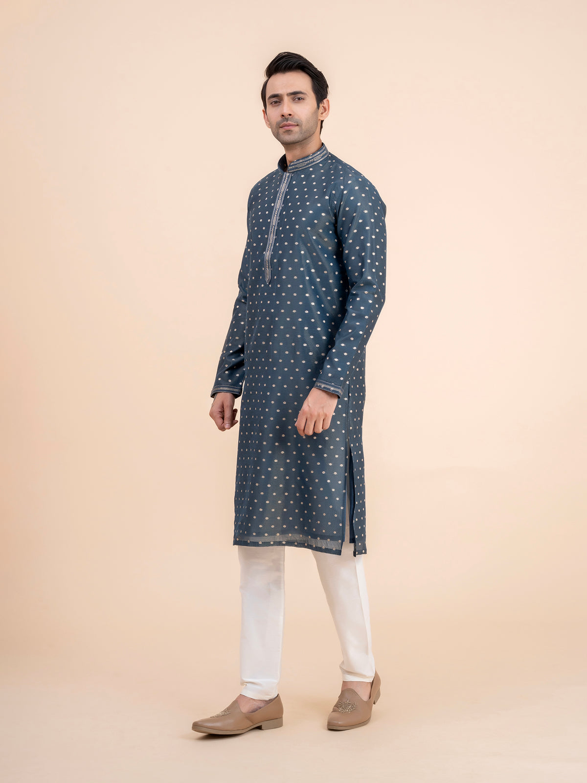 Steel Blue Kurta Set