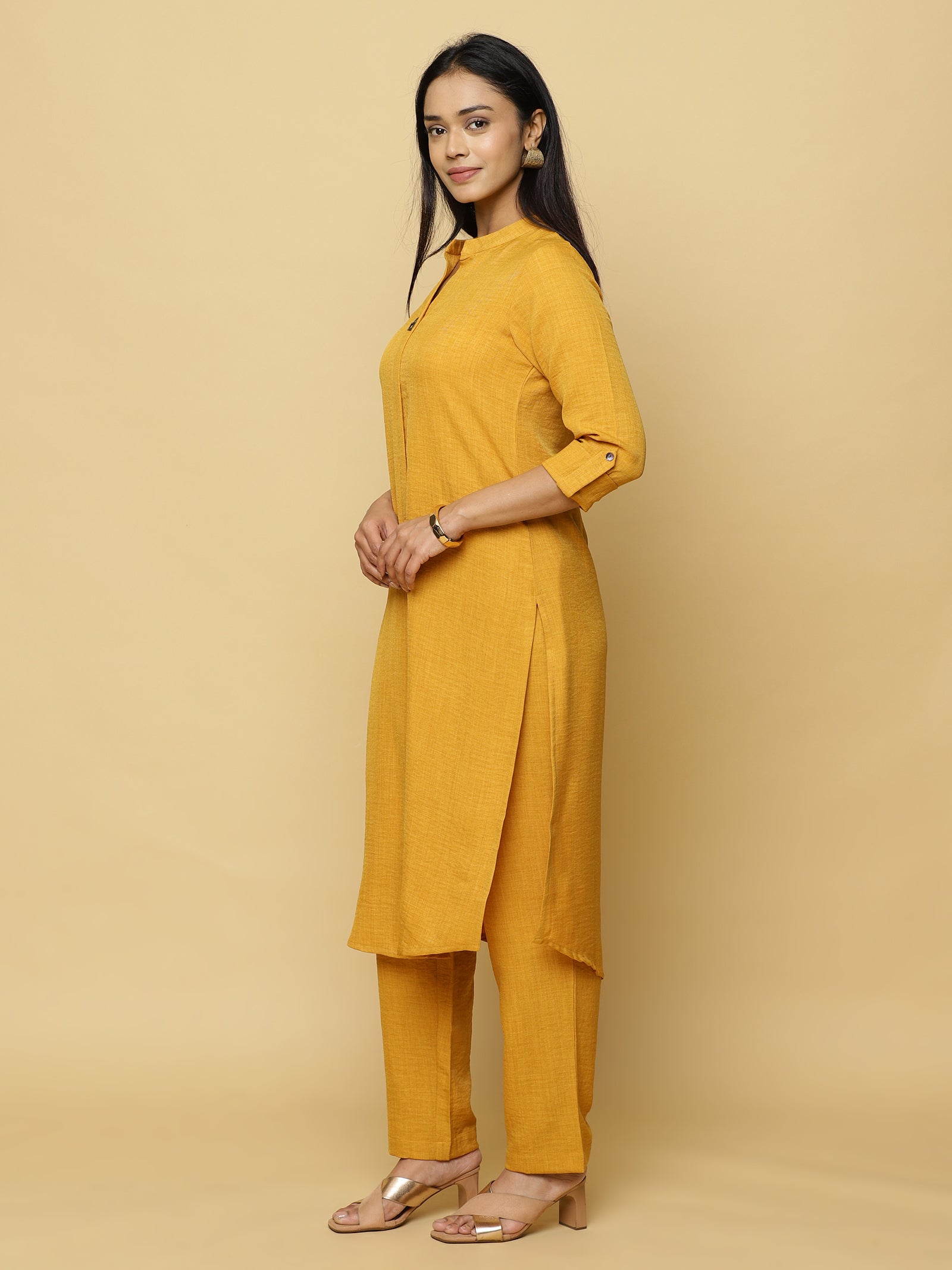 Mustard Mandarin Co-ord Set