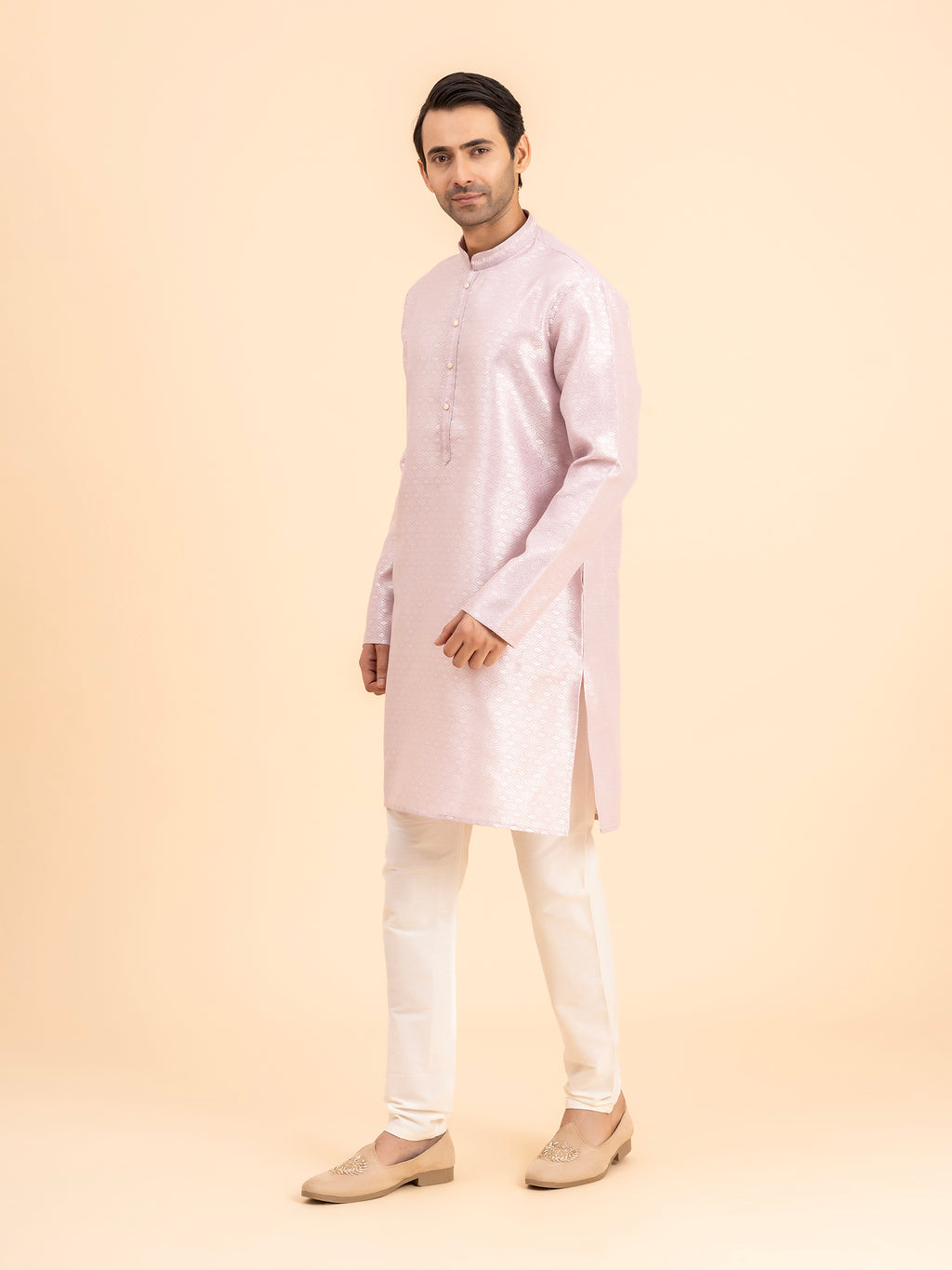 Rose Quartz Brocade Kurta Set