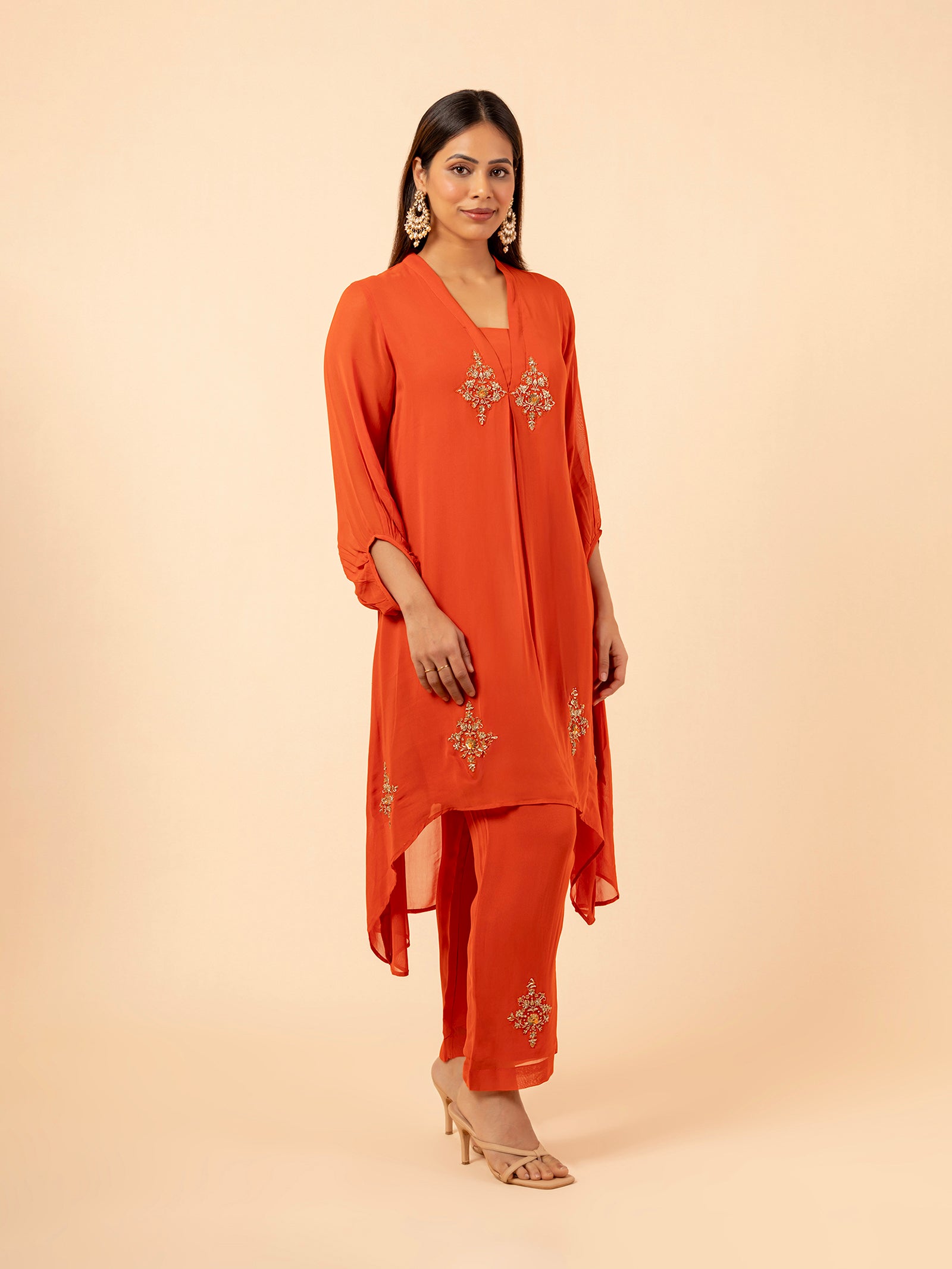 The Amber Radiance High-Low Co-ord Set