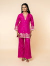 Magenta Silk Co-ord Set with Zari Border & "Buti" Embroidery
