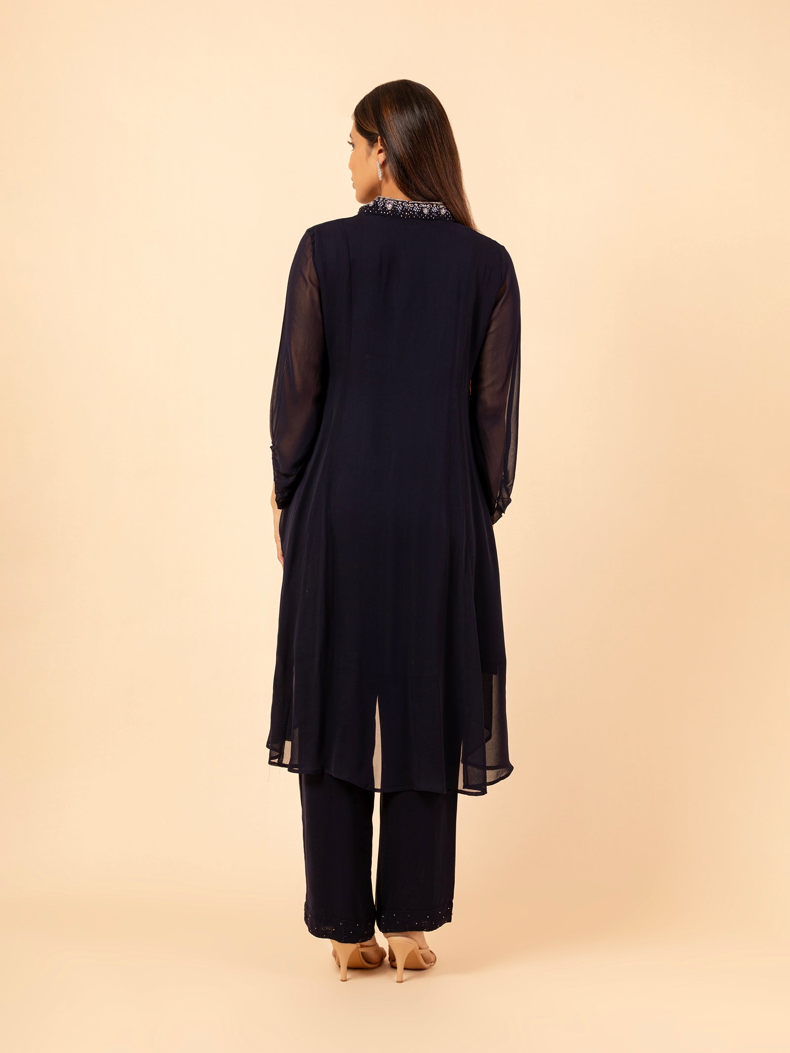 Celestial Azure Embellished Tunic Set