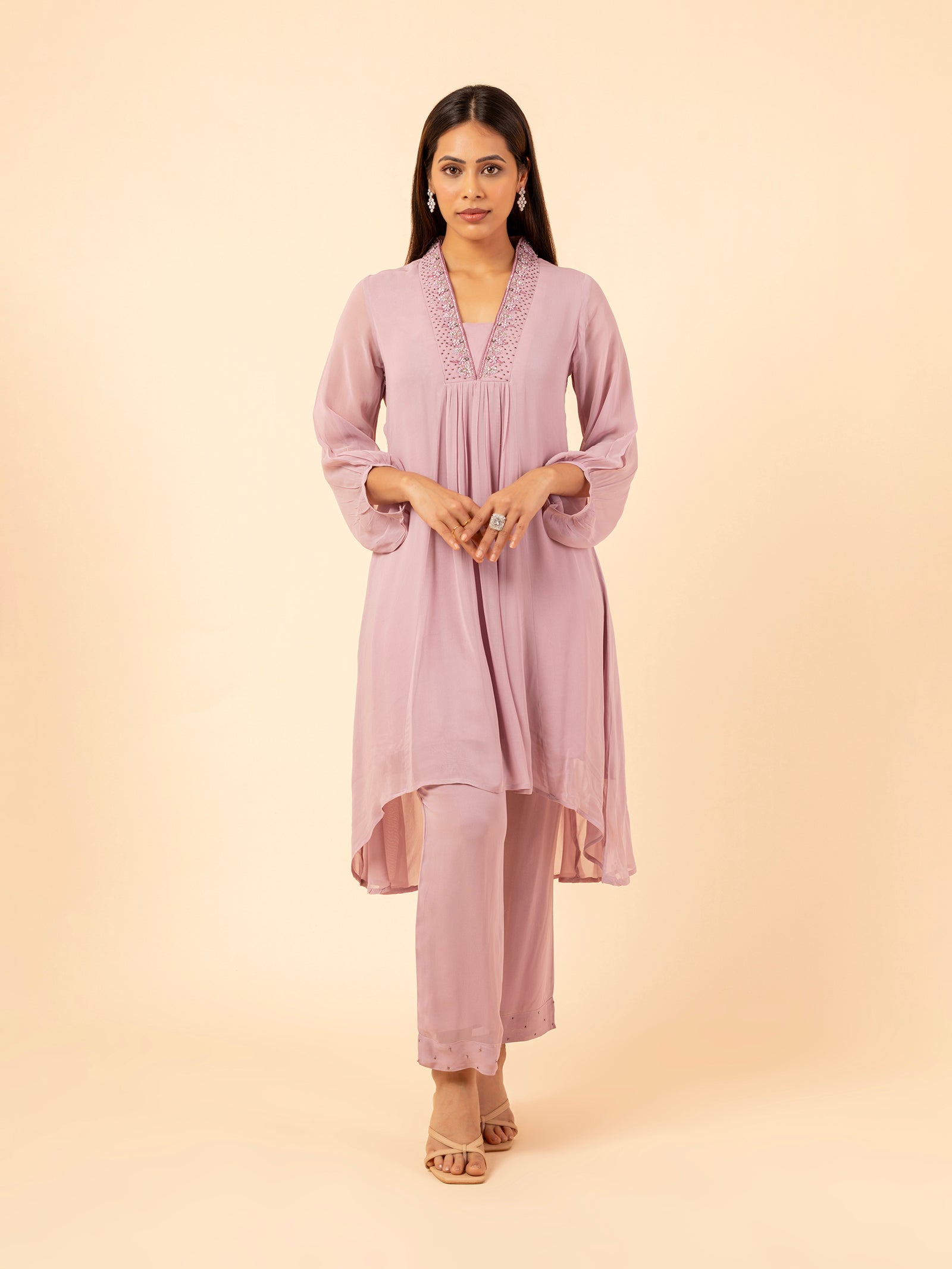 Lilac Bloom High-Low Co-ord Set