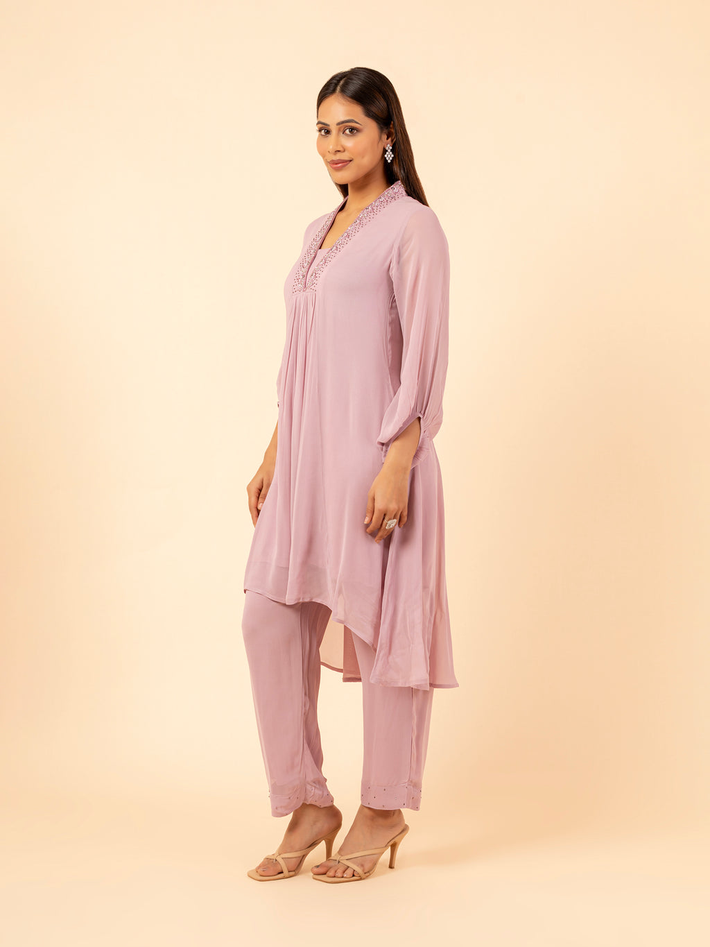 Lilac Bloom High-Low Co-ord Set