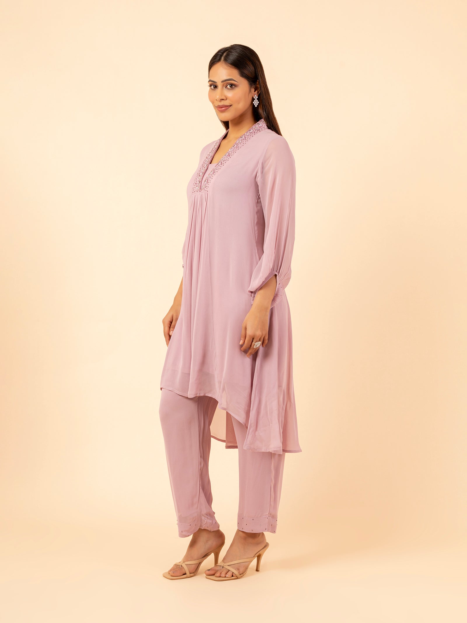 Lilac Bloom High-Low Co-ord Set