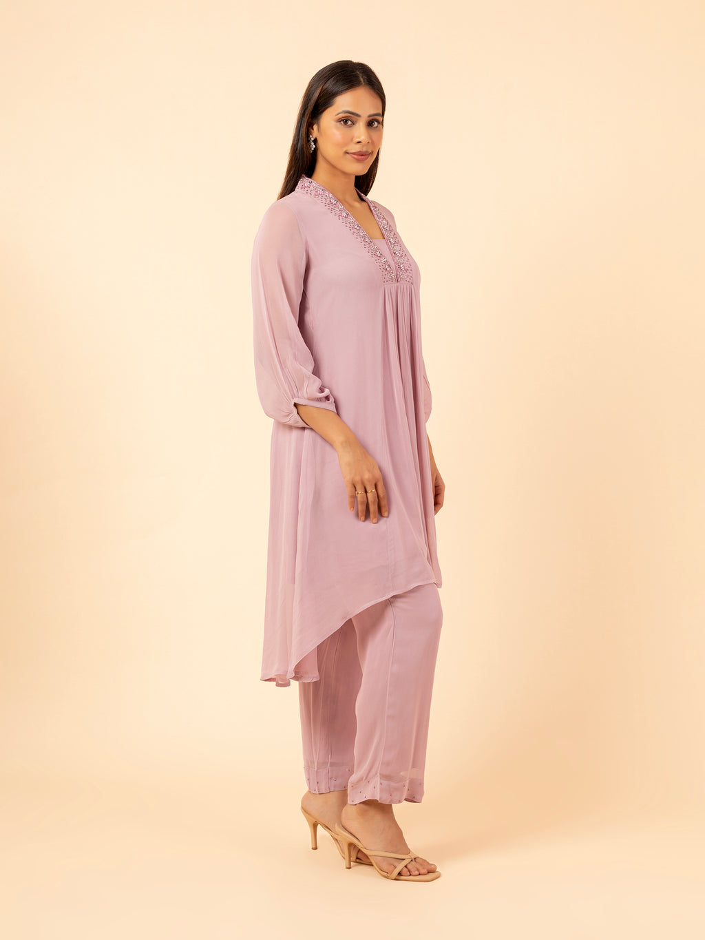 Lilac Bloom High-Low Co-ord Set