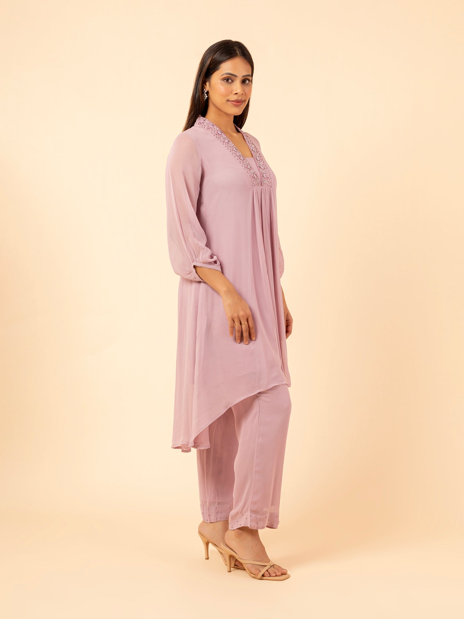 Lilac Bloom High-Low Co-ord Set