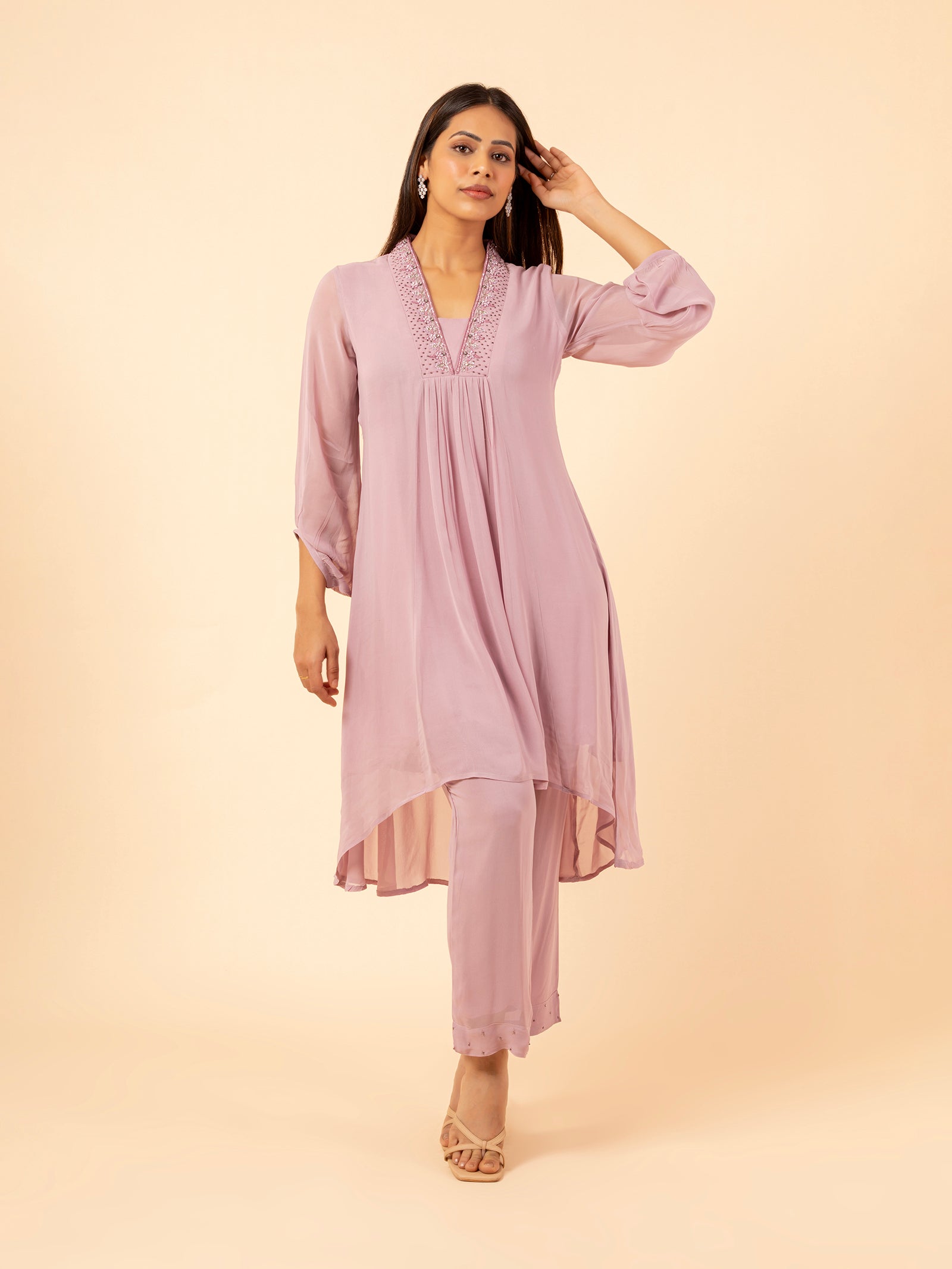 Lilac Bloom High-Low Co-ord Set