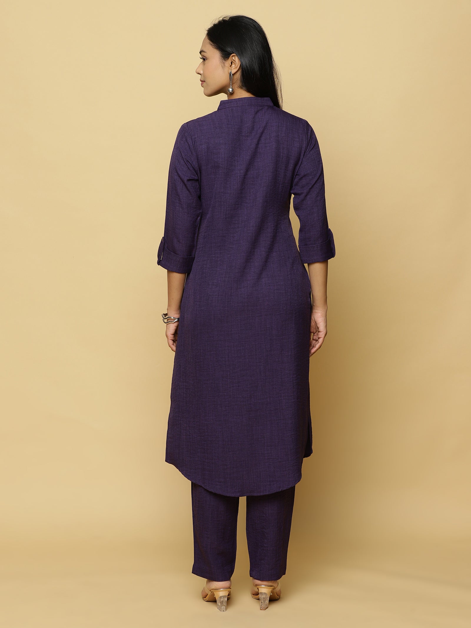 Deep Purple Mandarin Co-ord Set