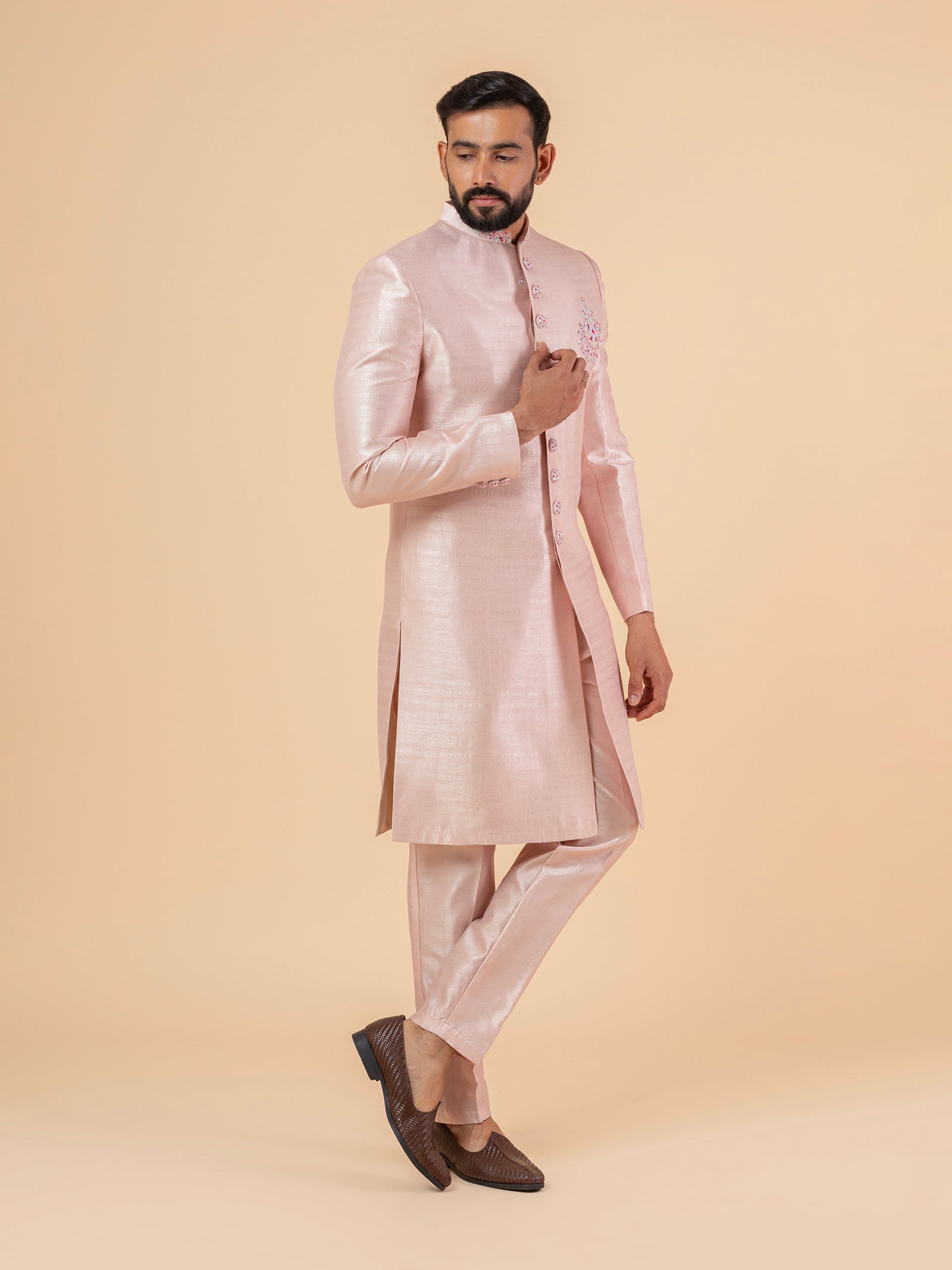 Dusty Blush Pink Sherwani