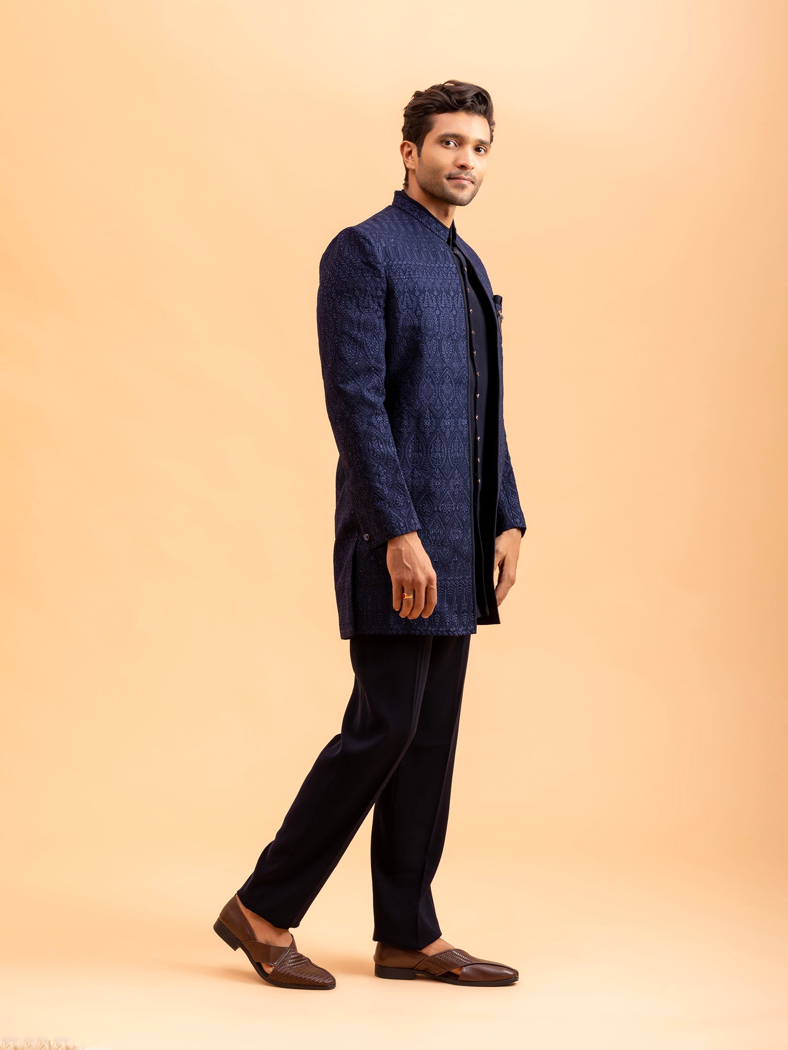 Midnight Royal Embellished Indo-Western Set