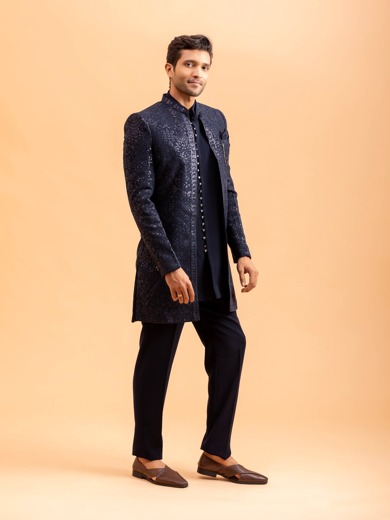 Midnight Sequin Radiance Indo-Western Set
