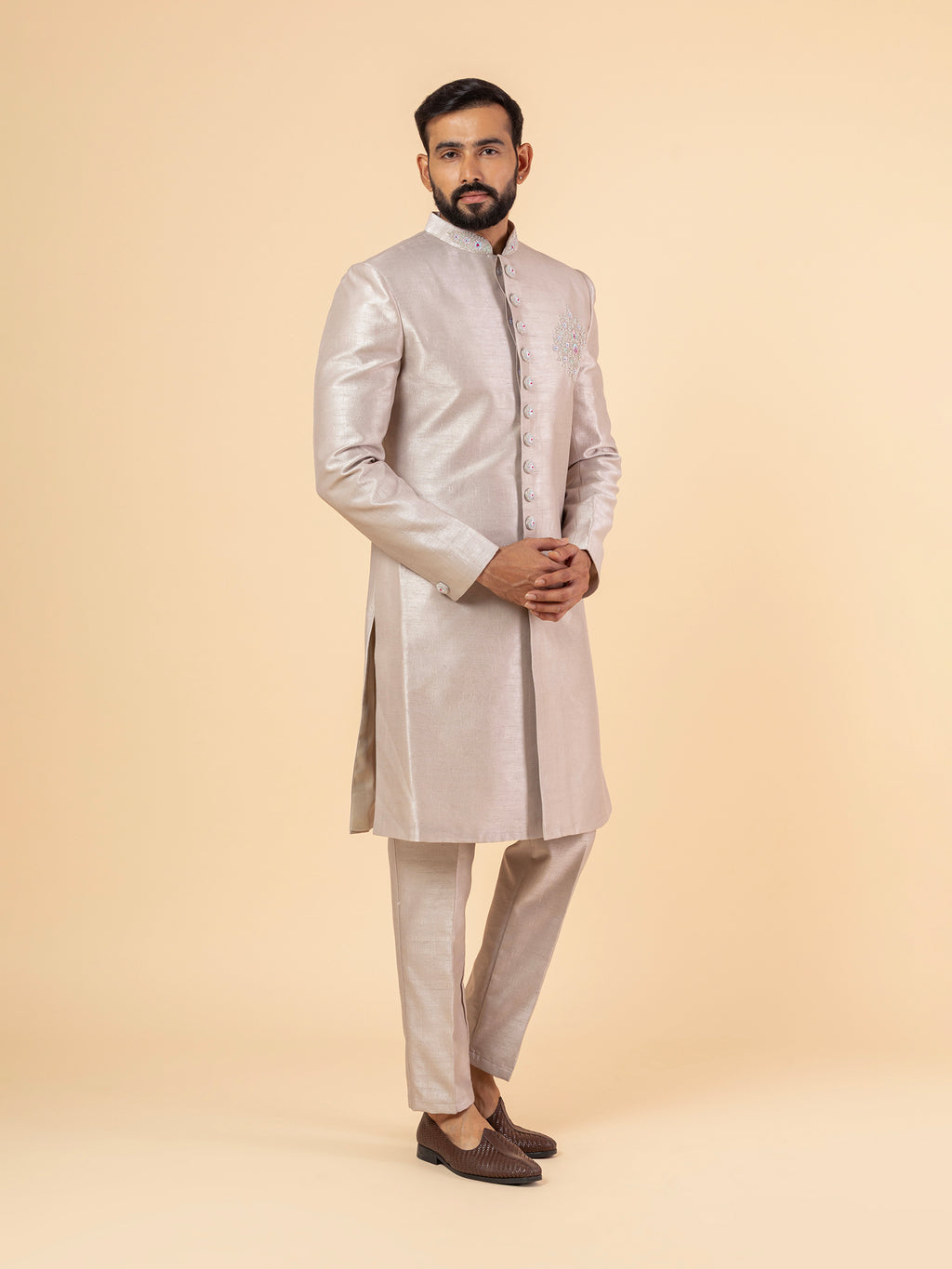 Moonlit Slub Sherwani