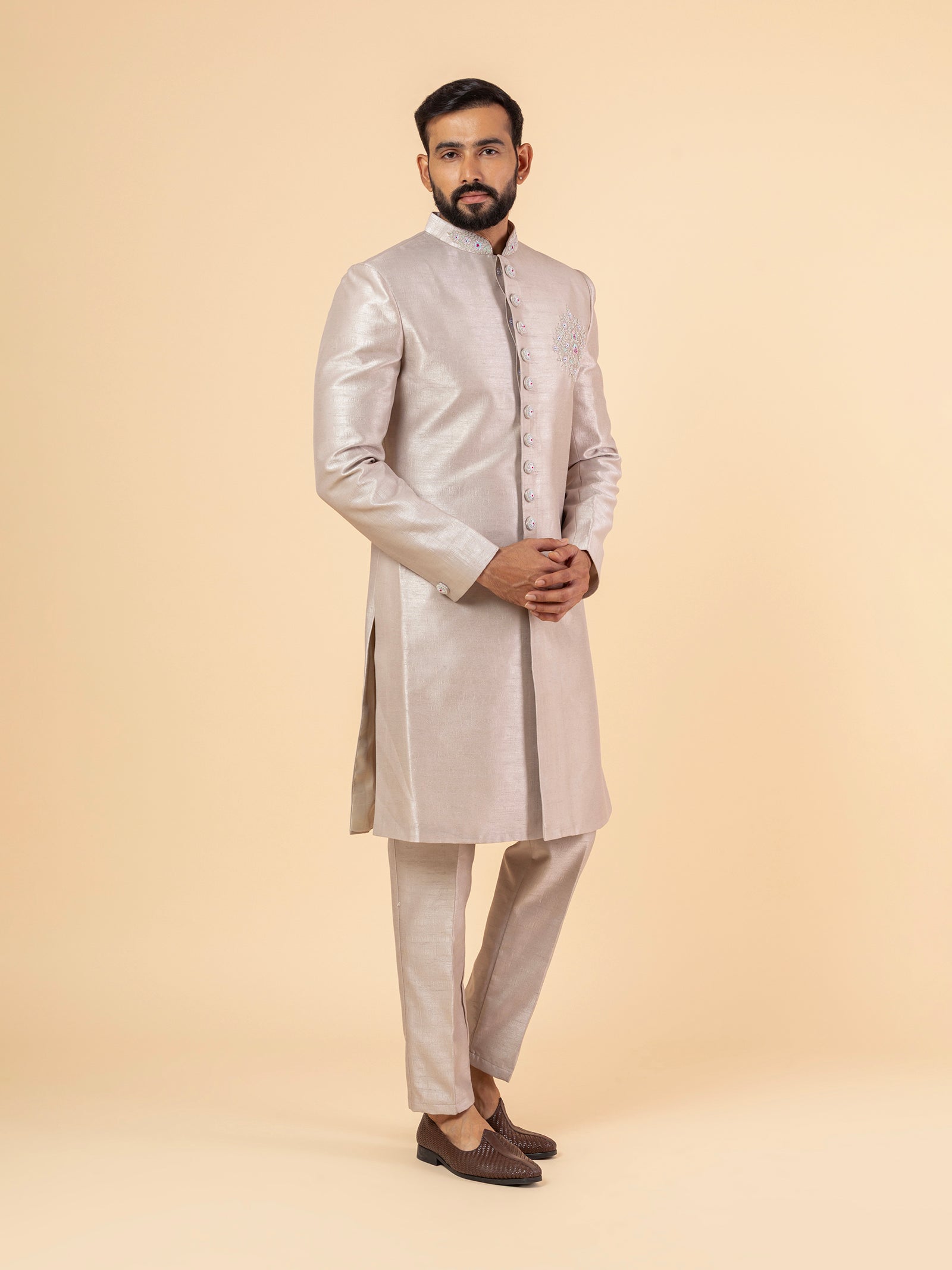 Moonlit Slub Sherwani
