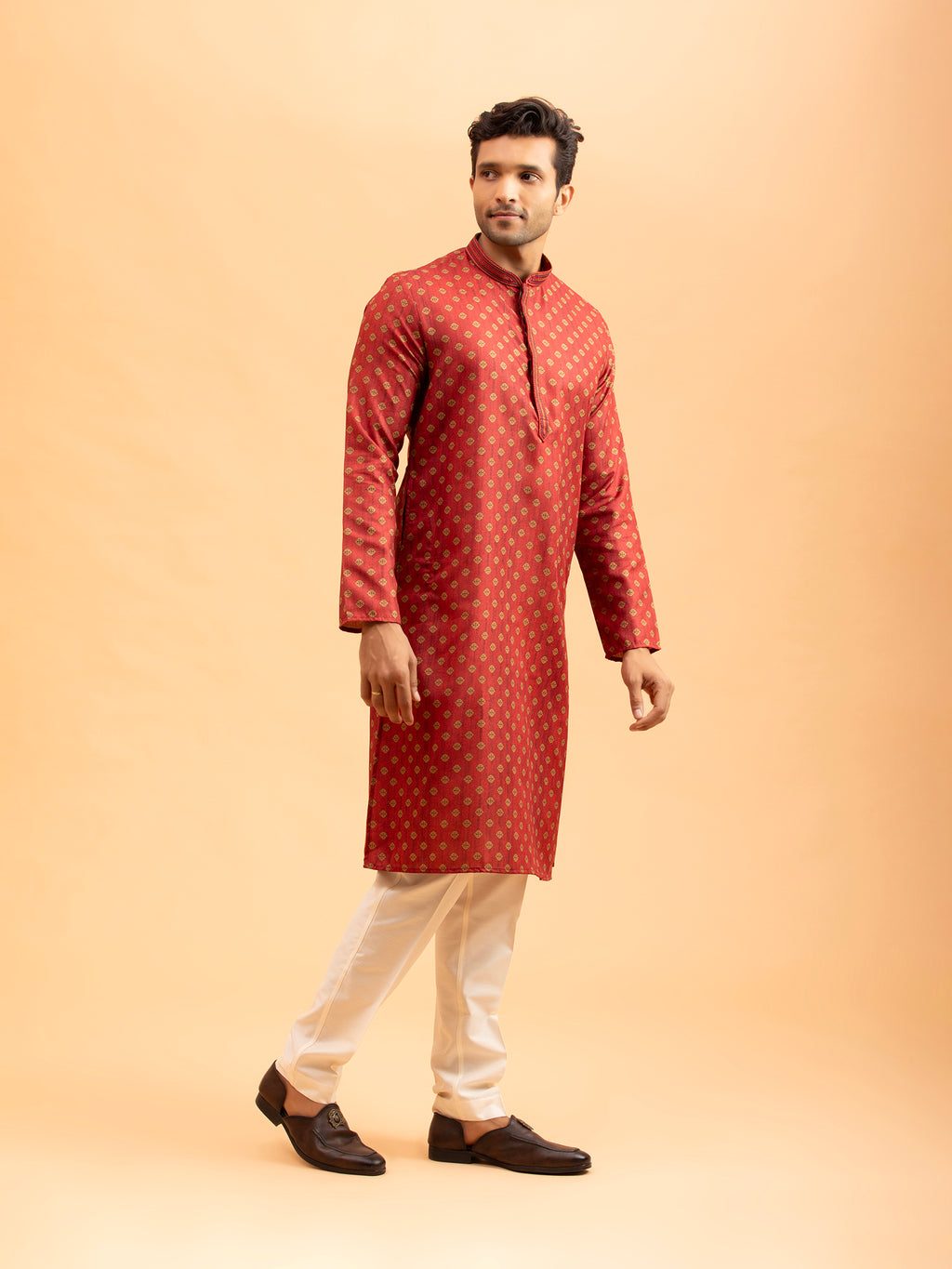 Crimson Heritage Print Kurta
