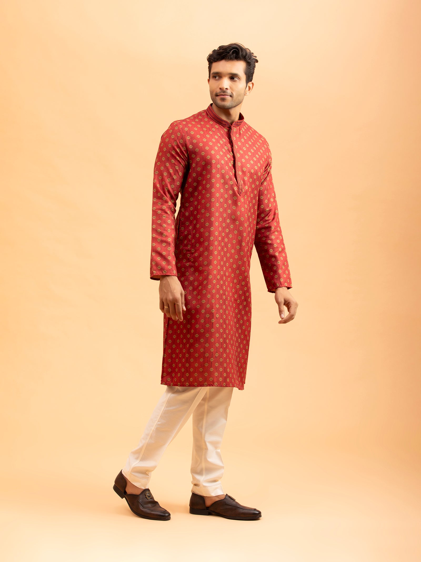 Crimson Heritage Print Kurta