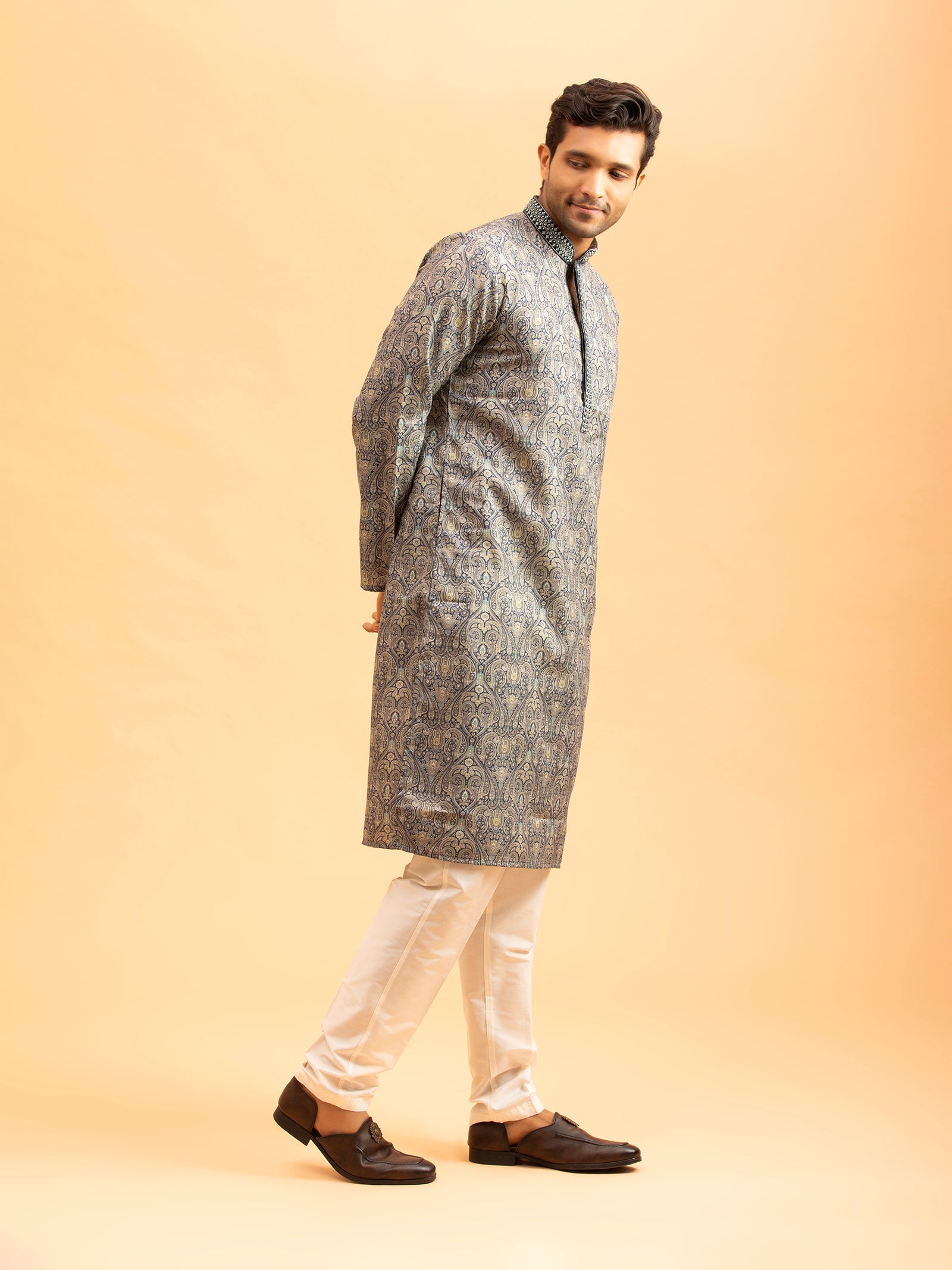 Azure Heritage Paisley Kurta