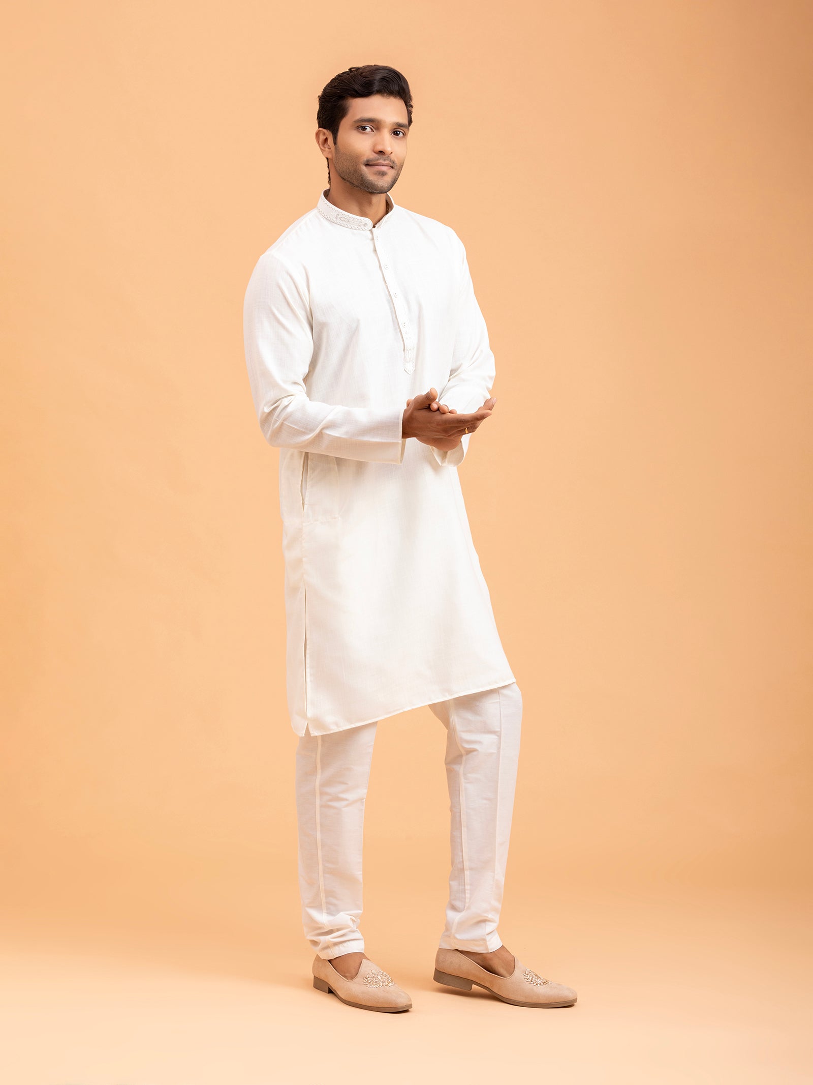 Ivory Minimalist Solid Kurta Set