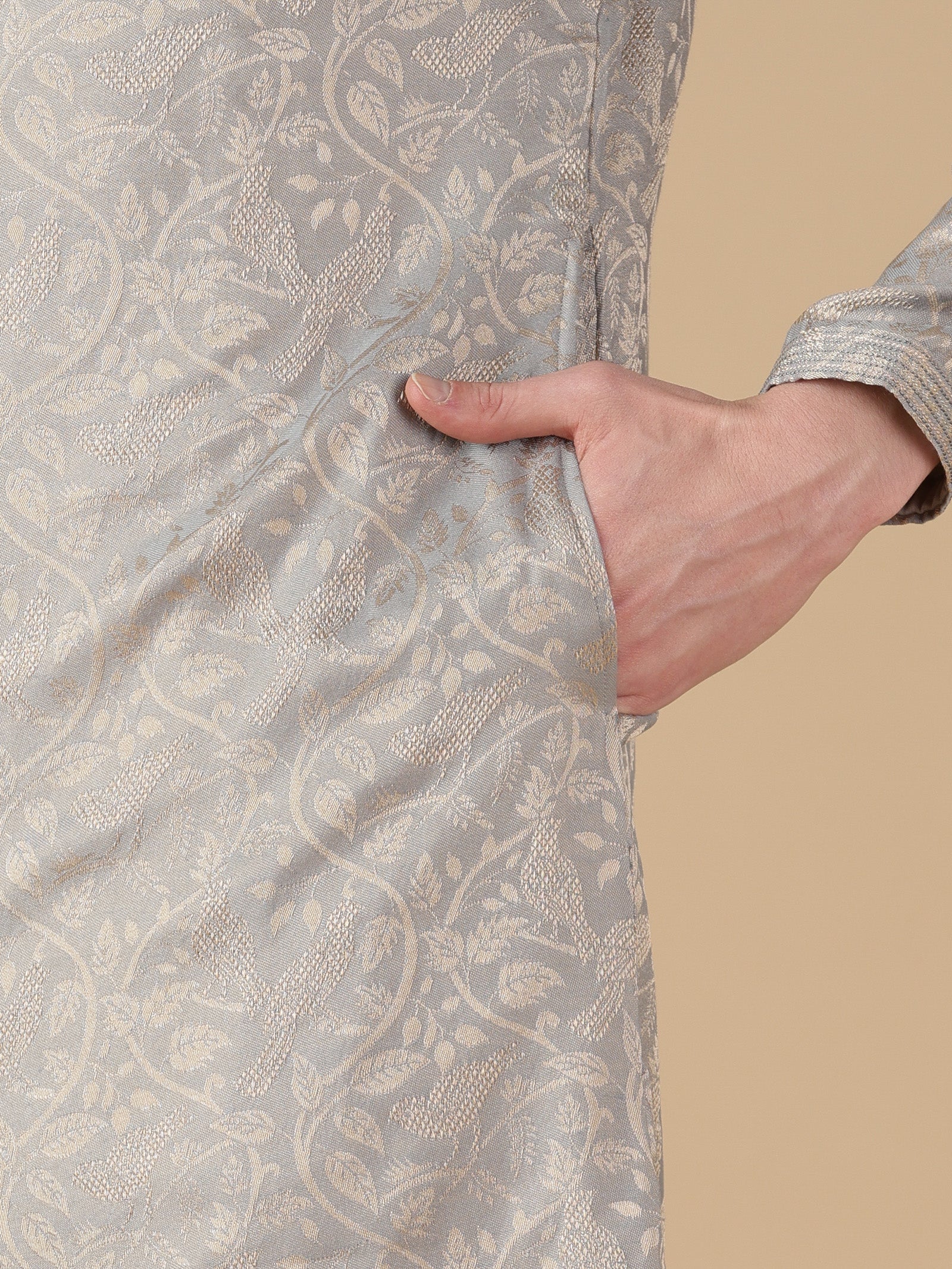 The Silver Moondust Brocade Kurta Set