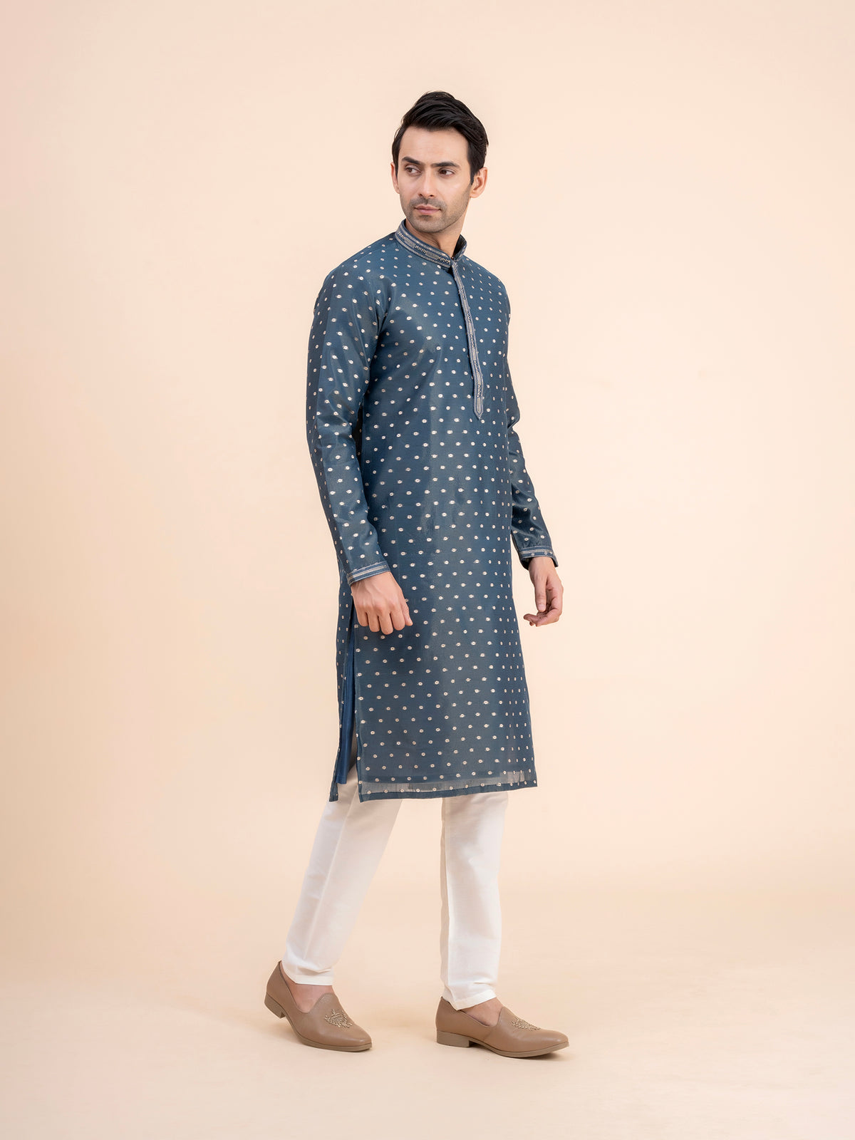 Steel Blue Kurta Set