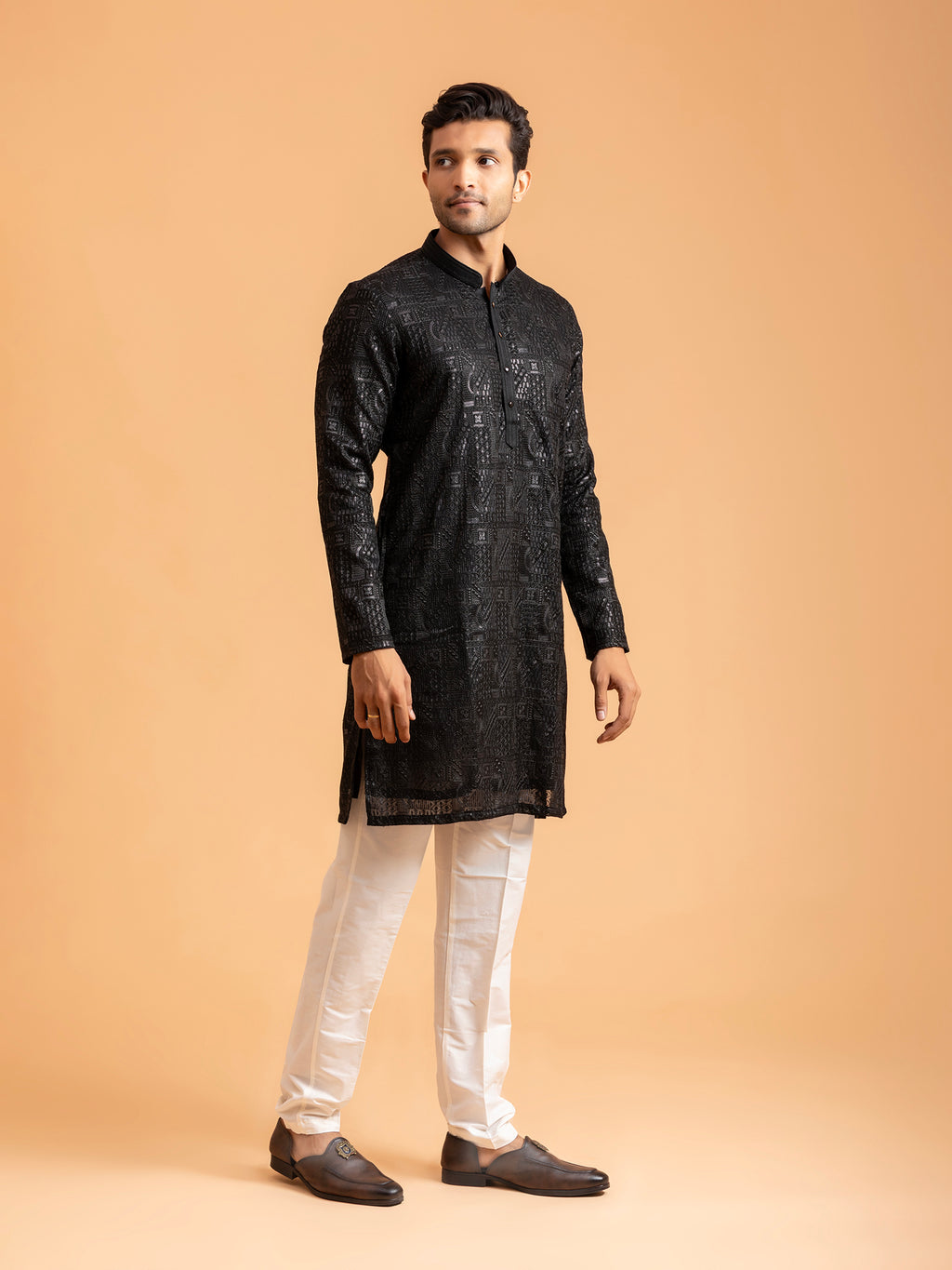 Obsidian Ink Placket Kurta Set
