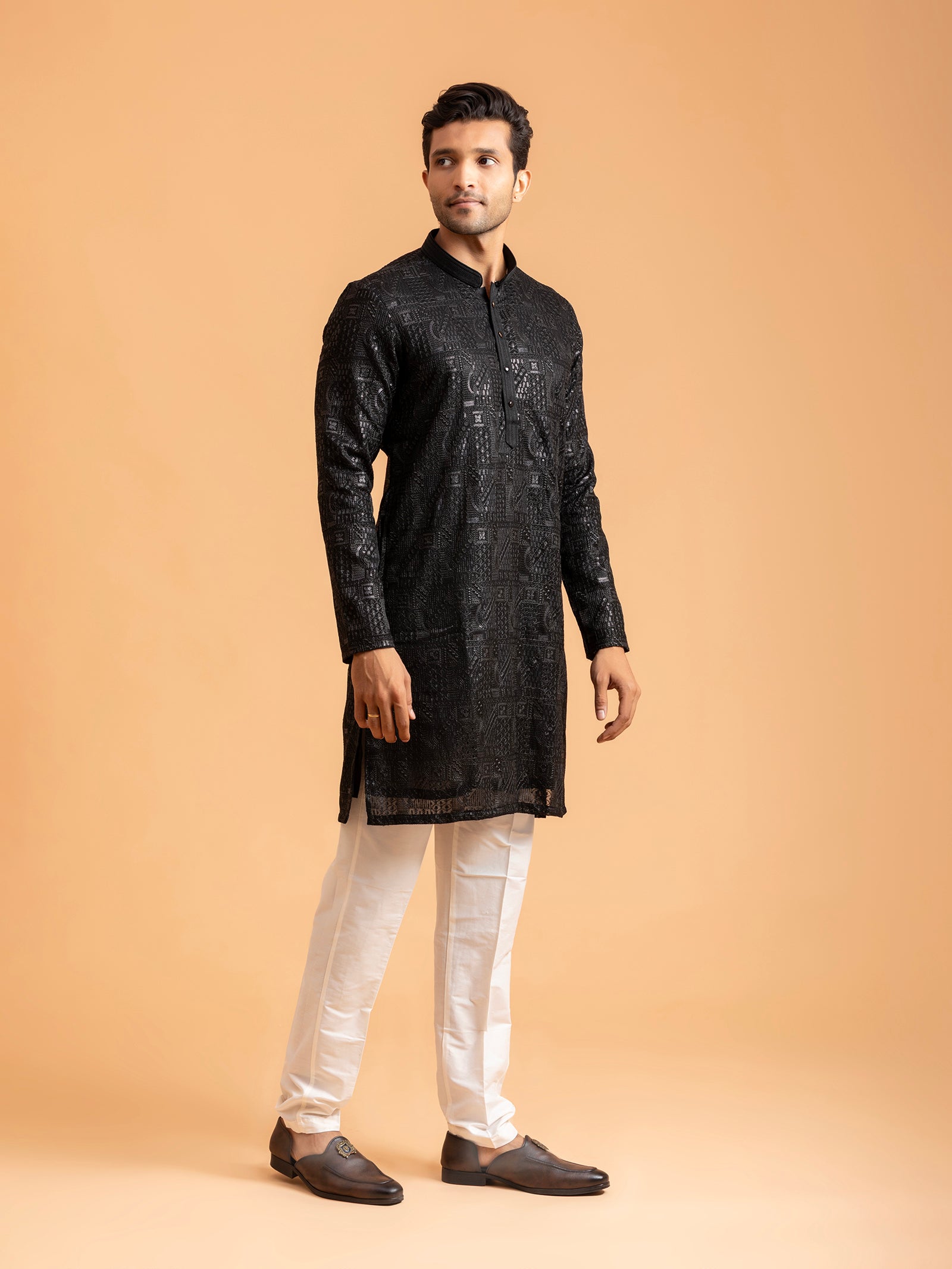 Obsidian Ink Placket Kurta Set
