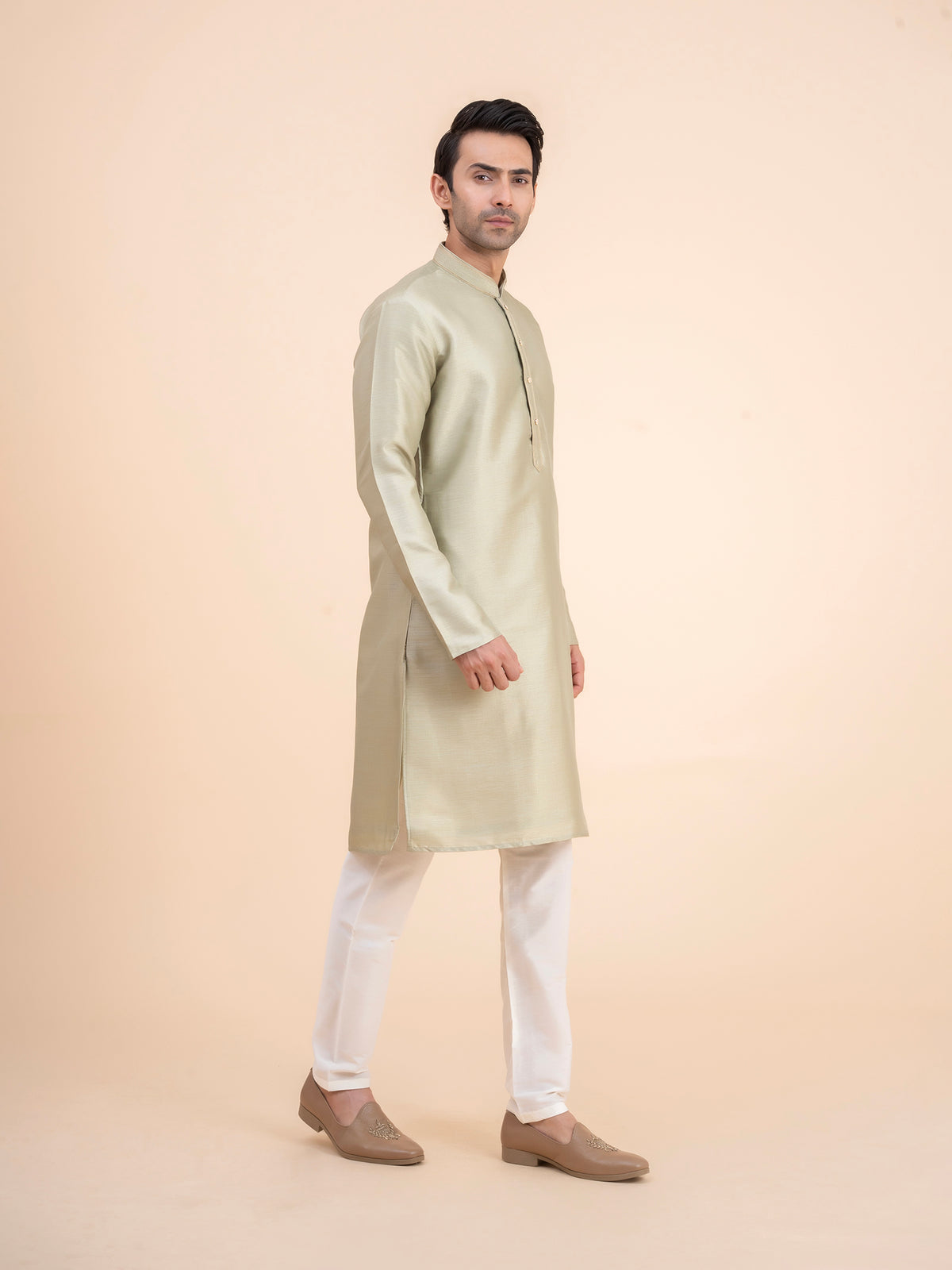 Sage Green Solid Kurta Set