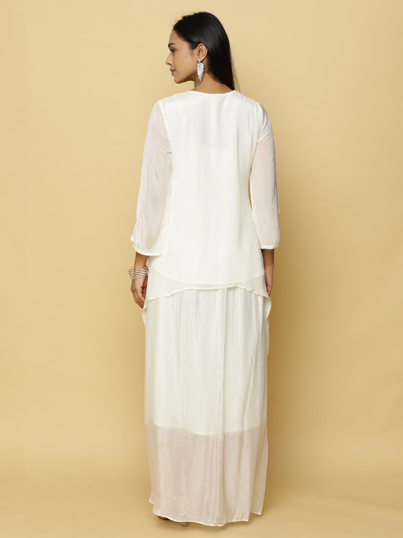 Pearl White Layered Co-ord Set