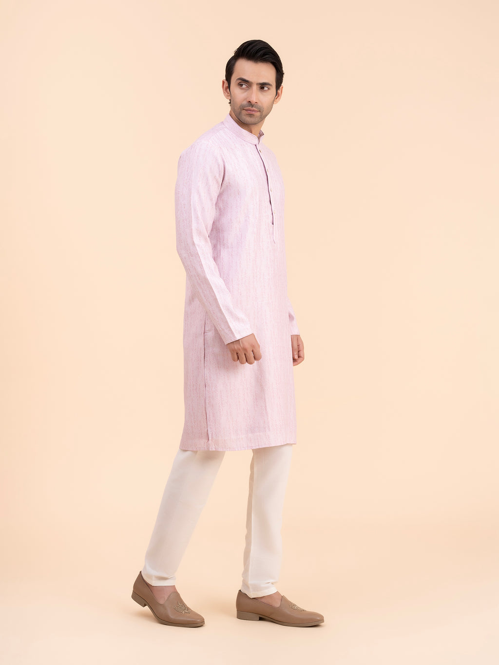Lavender Texture Kurta Set