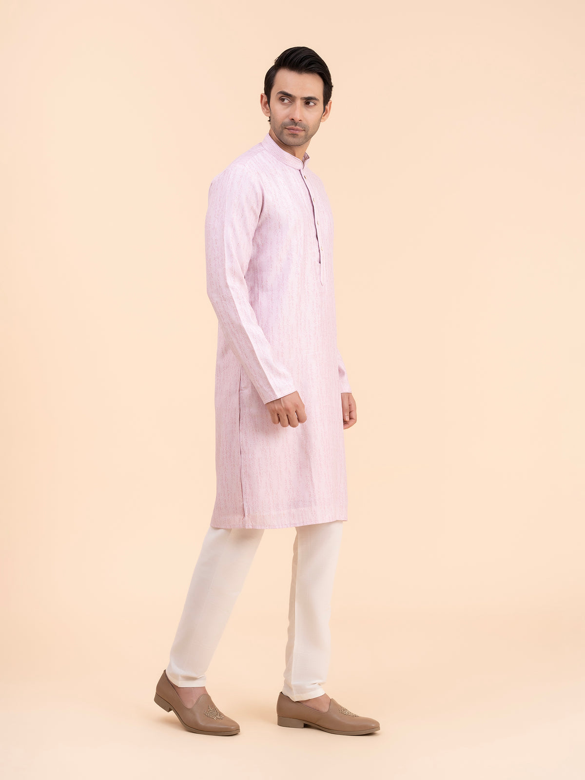 Lavender Texture Kurta Set