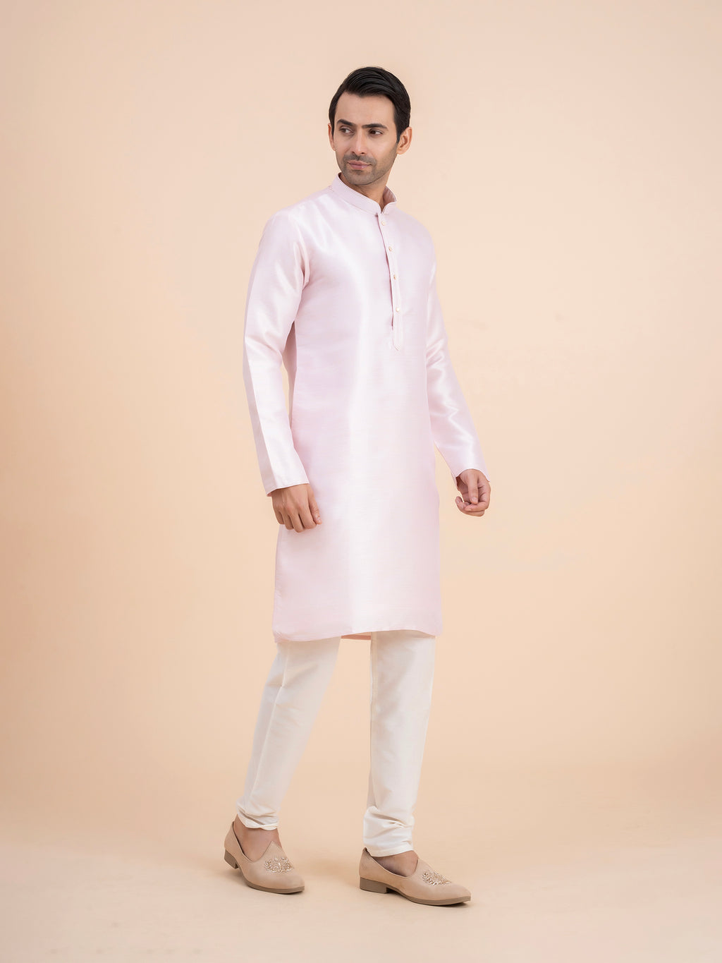 Soft Pink Solid Kurta Set