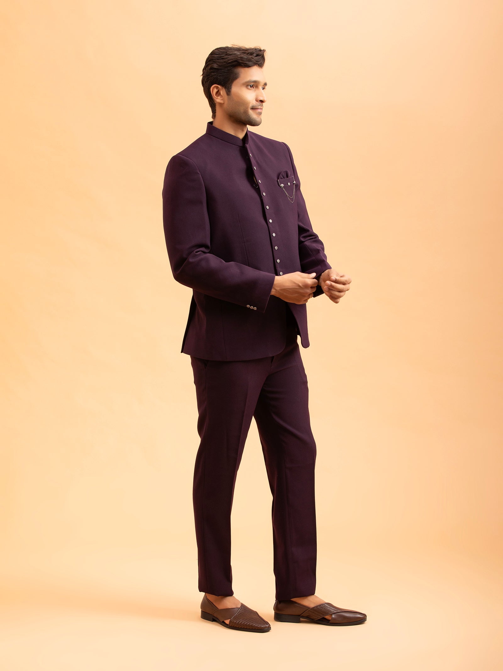 Royal Plum Tailored Jodhpuri Set