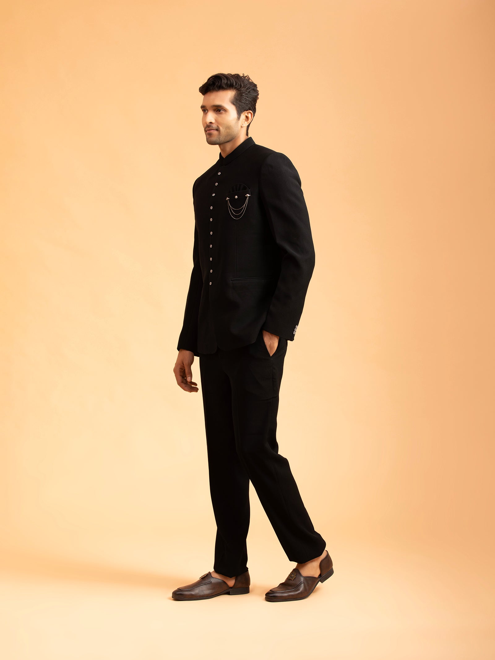 Obsidian Black Tailored Jodhpuri Set