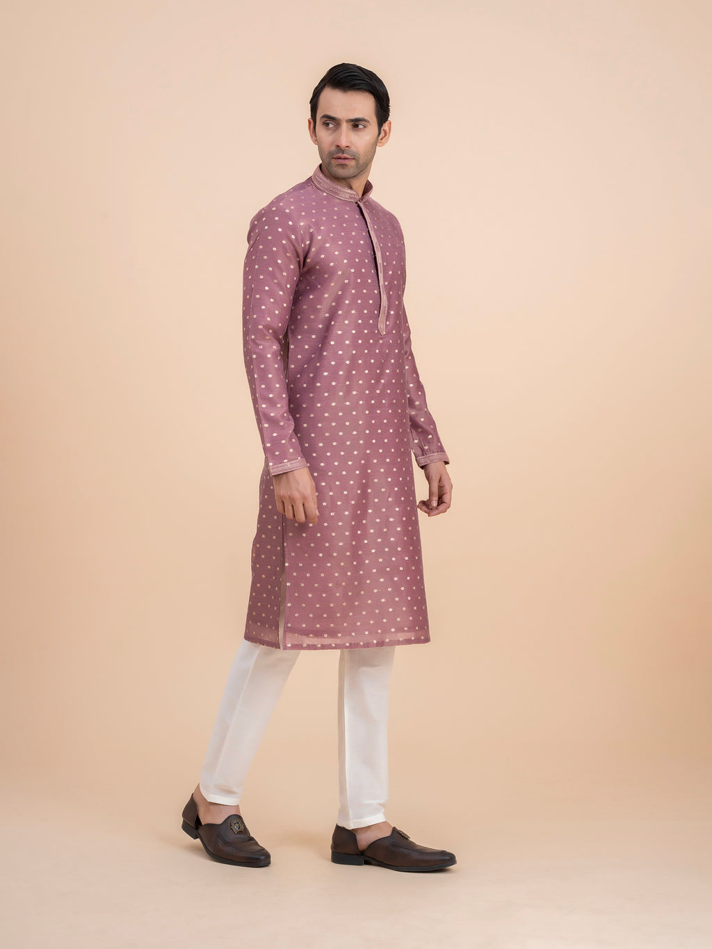 Metallic Rose Woven Kurta Set