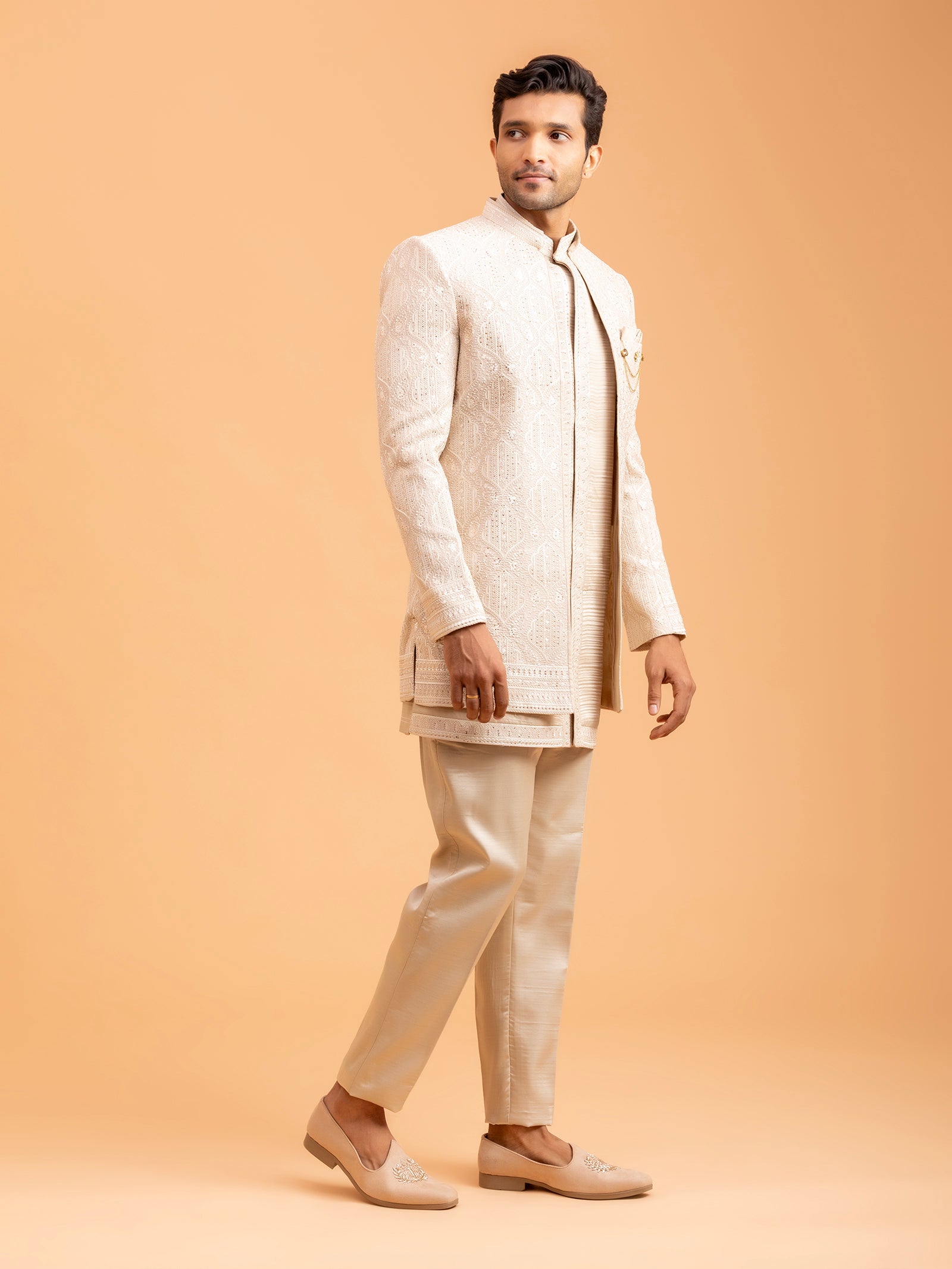 Ivory Luxe Heritage Indo-Western Set